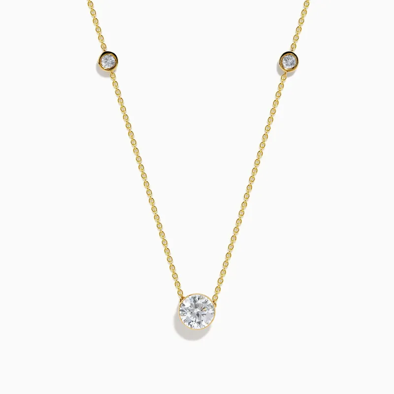 Star Lab Grown Diamond Necklace in 18K Yellow Gold sold by Effy