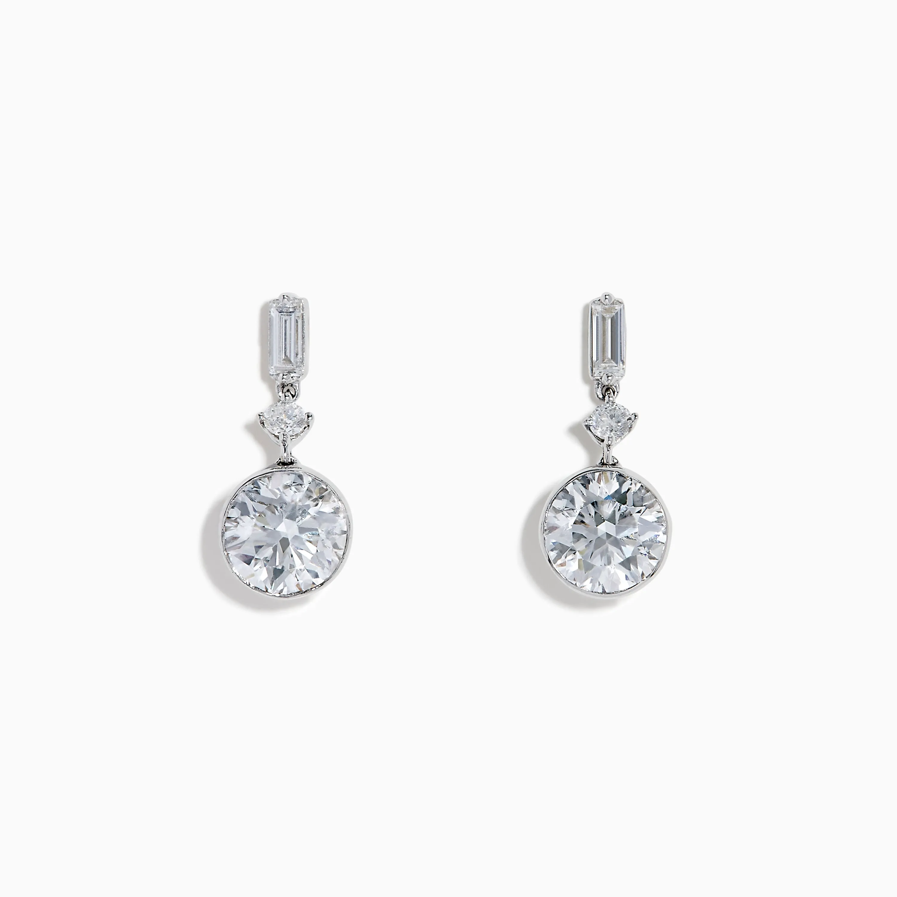 Star Lab Grown Diamond Bezel Solitaire Drop Earrings in 18K White Gold sold by Effy
