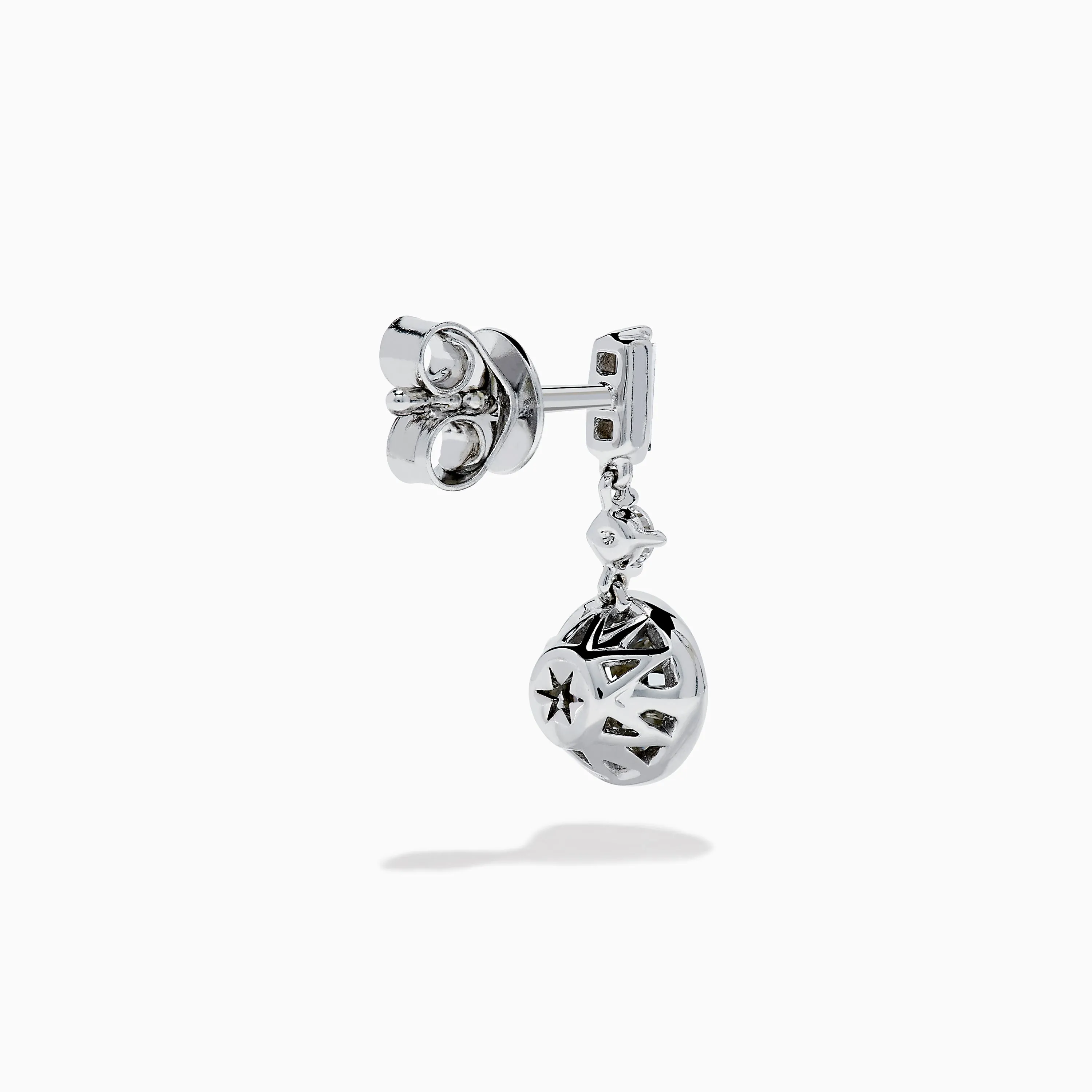 Star Lab Grown Diamond Bezel Solitaire Drop Earrings in 18K White Gold sold by Effy product image thumbnail 4