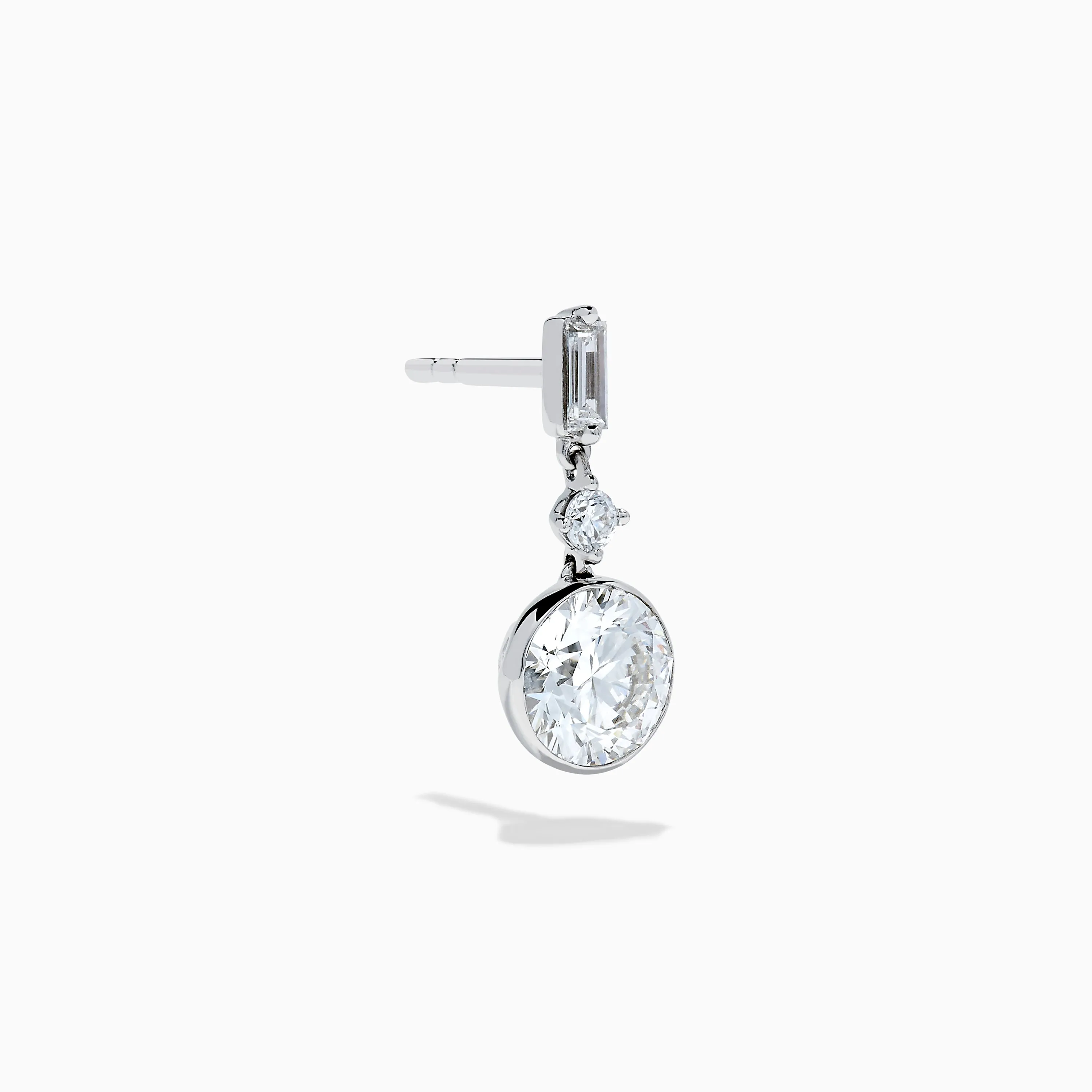 Star Lab Grown Diamond Bezel Solitaire Drop Earrings in 18K White Gold sold by Effy product image thumbnail 3