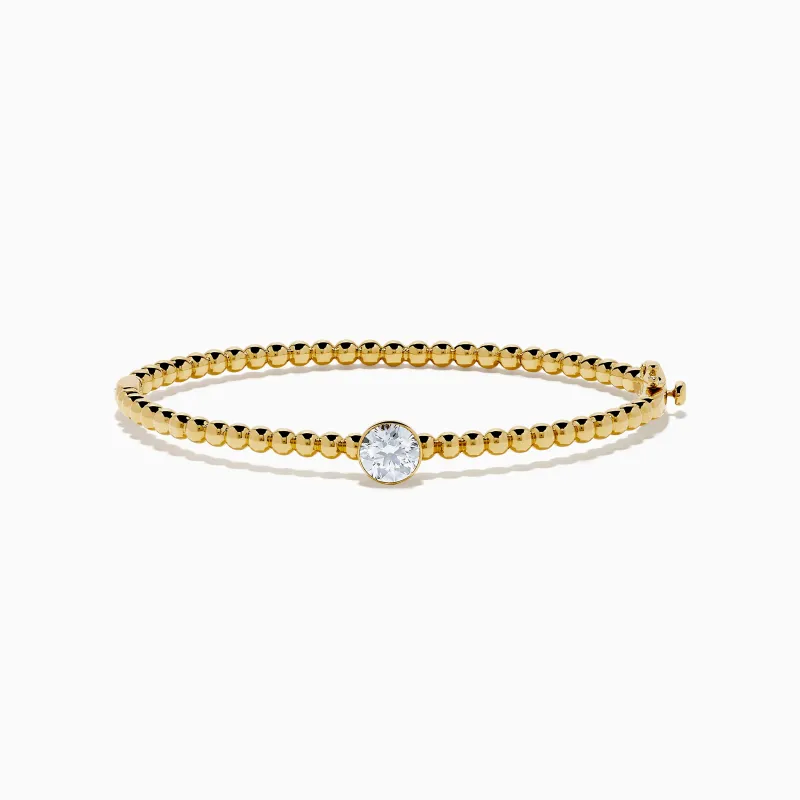 Star Lab Grown Diamond Beaded Bangle in 18K Yellow Gold sold by Effy