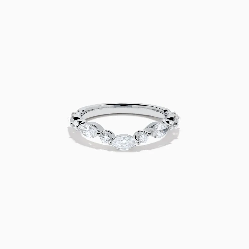 Star Lab Grown Diamond Wedding Band in 18K White Gold sold by Effy