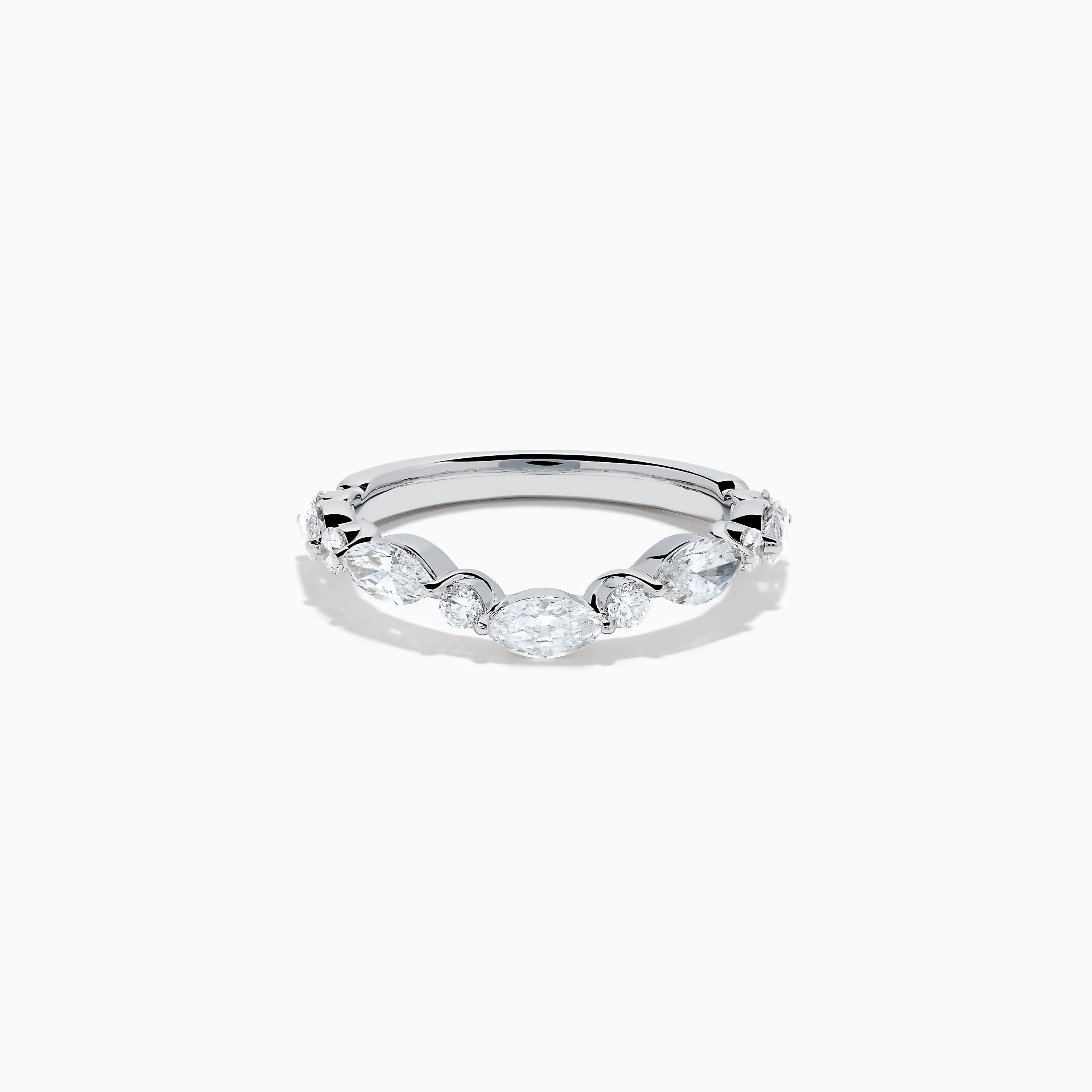 Star Lab Grown Diamond Wedding Band in 18K White Gold sold by Effy