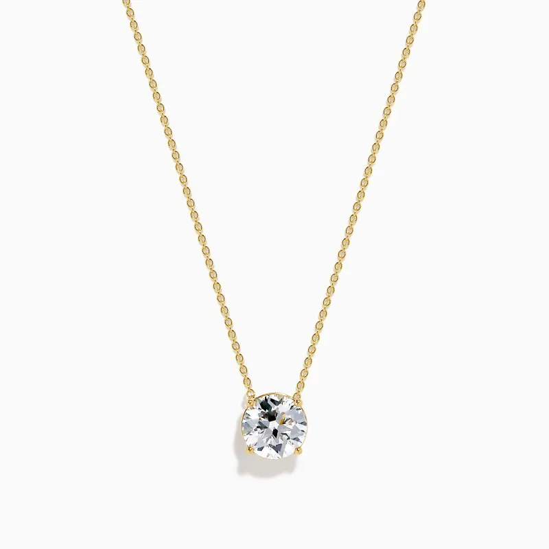 Star Lab Grown Diamond Solitaire Pendant in 18K Yellow Gold sold by Effy