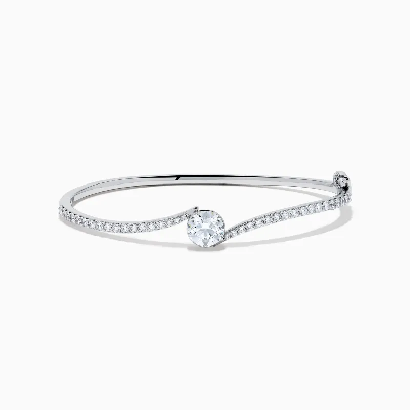Star Lab Grown Diamond Connect Bangle in 18K White Gold sold by Effy