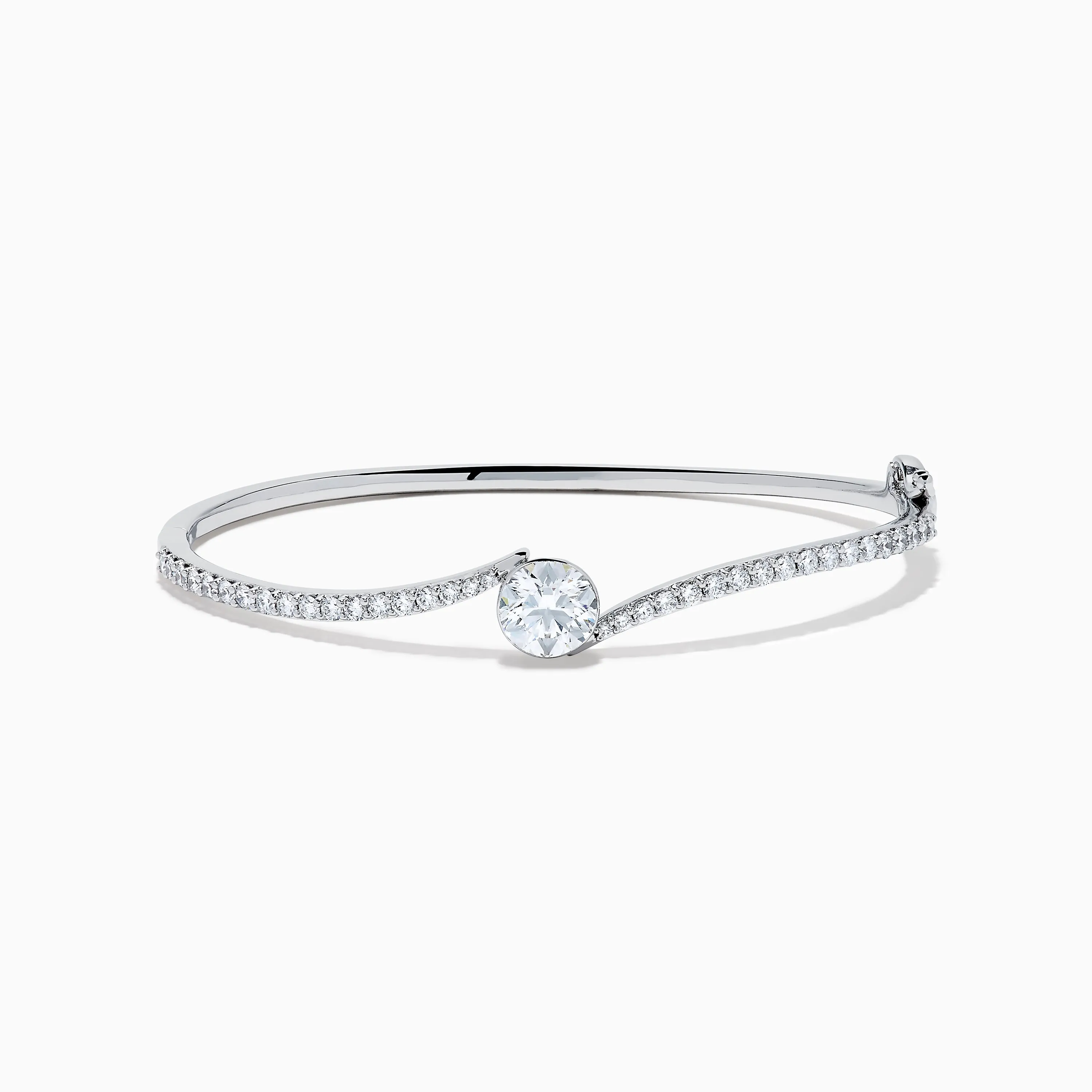 Star Lab Grown Diamond Connect Bangle in 18K White Gold sold by Effy