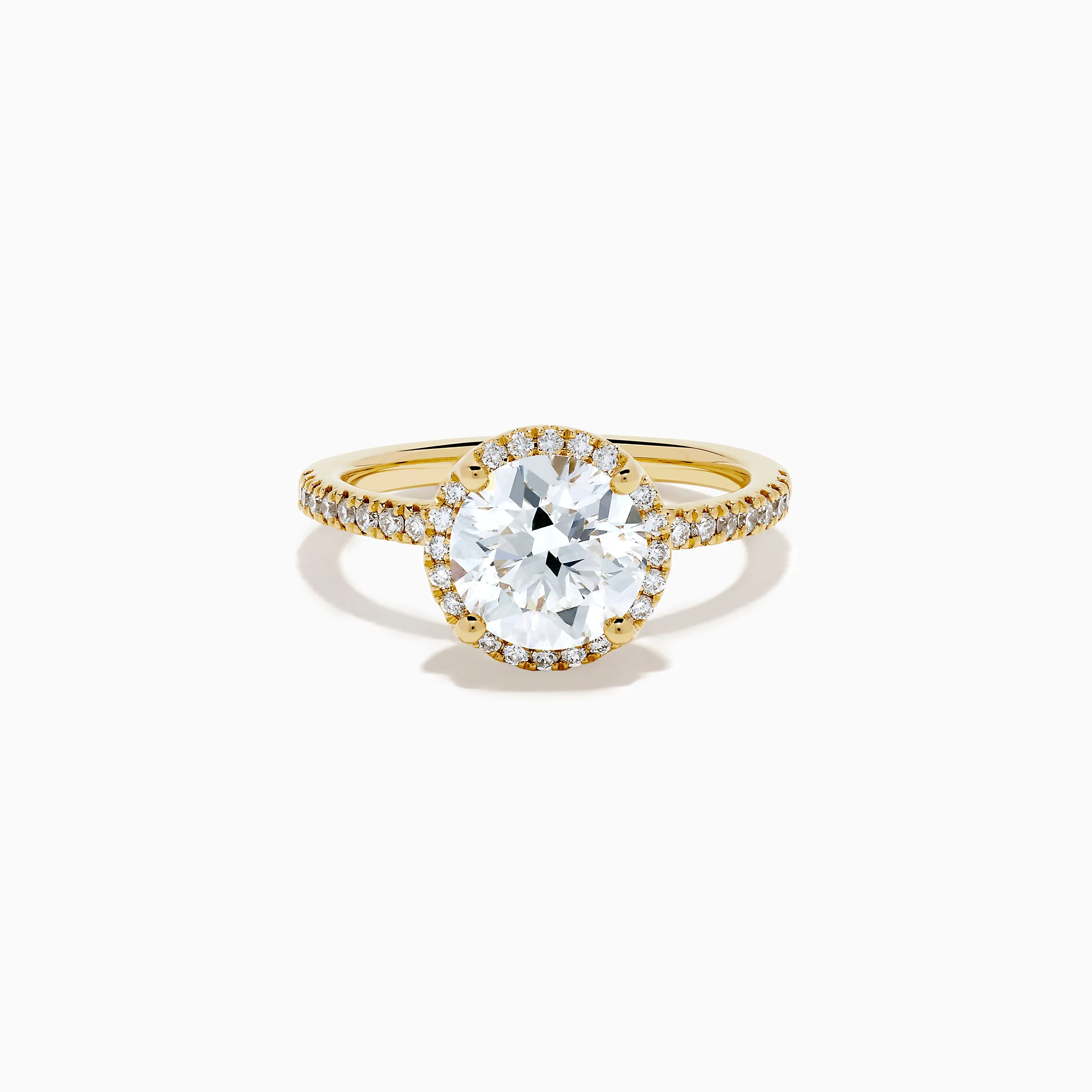 Star Lab Grown Diamond Halo Ring in 18K Yellow Gold sold by Effy
