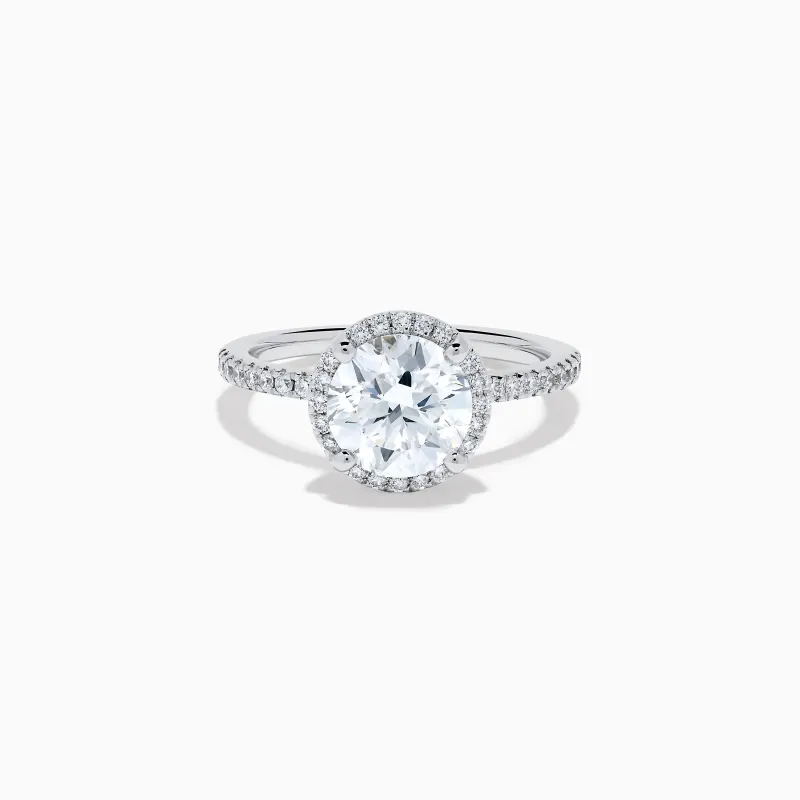 Star Lab Grown Diamond Halo Ring in 18K White Gold sold by Effy