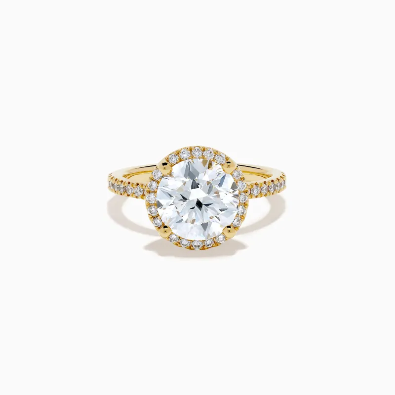 Star Lab Grown Diamond Halo Ring in 18K Yellow Gold sold by Effy