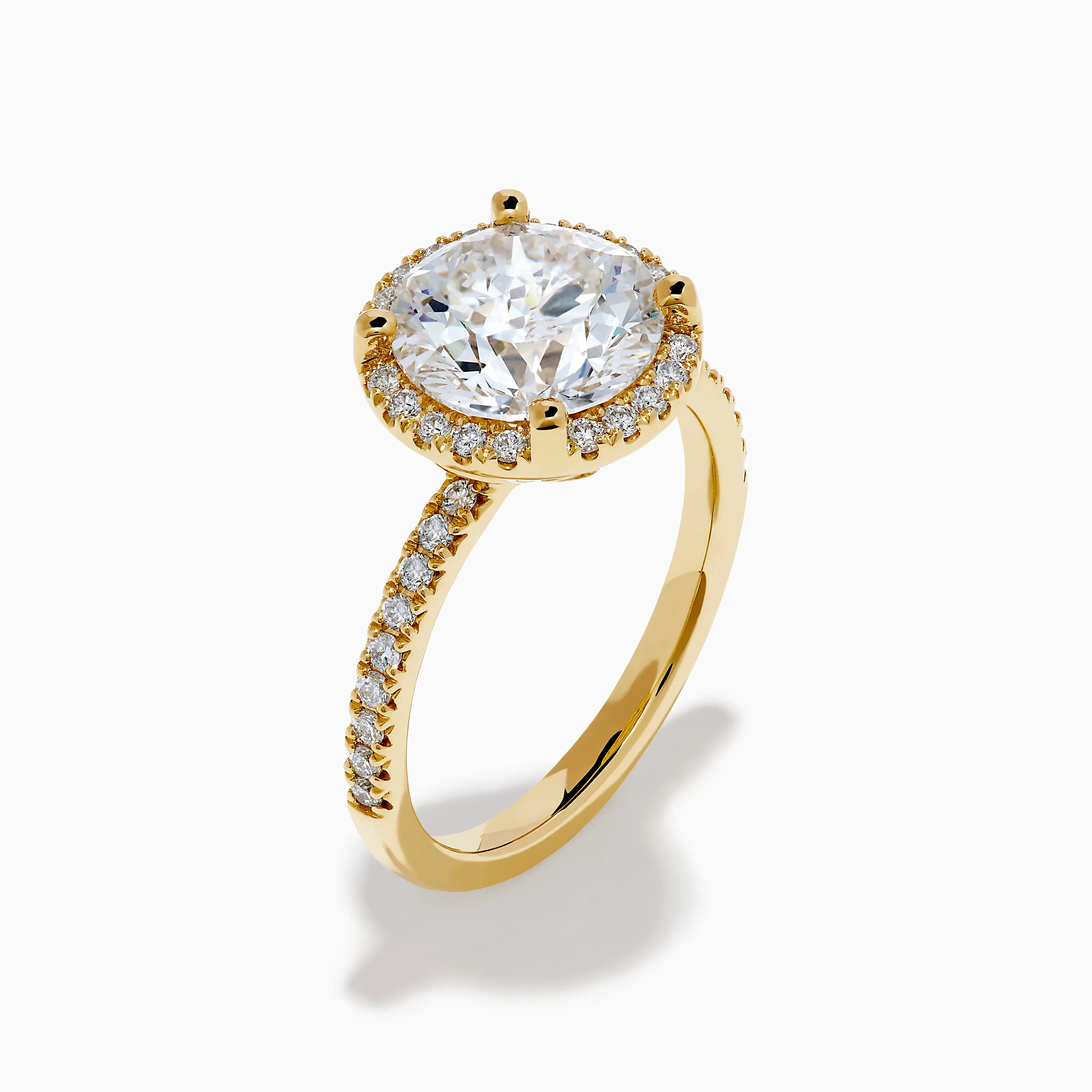 Star Lab Grown Diamond Halo Ring in 18K Yellow Gold sold by Effy product image thumbnail 4