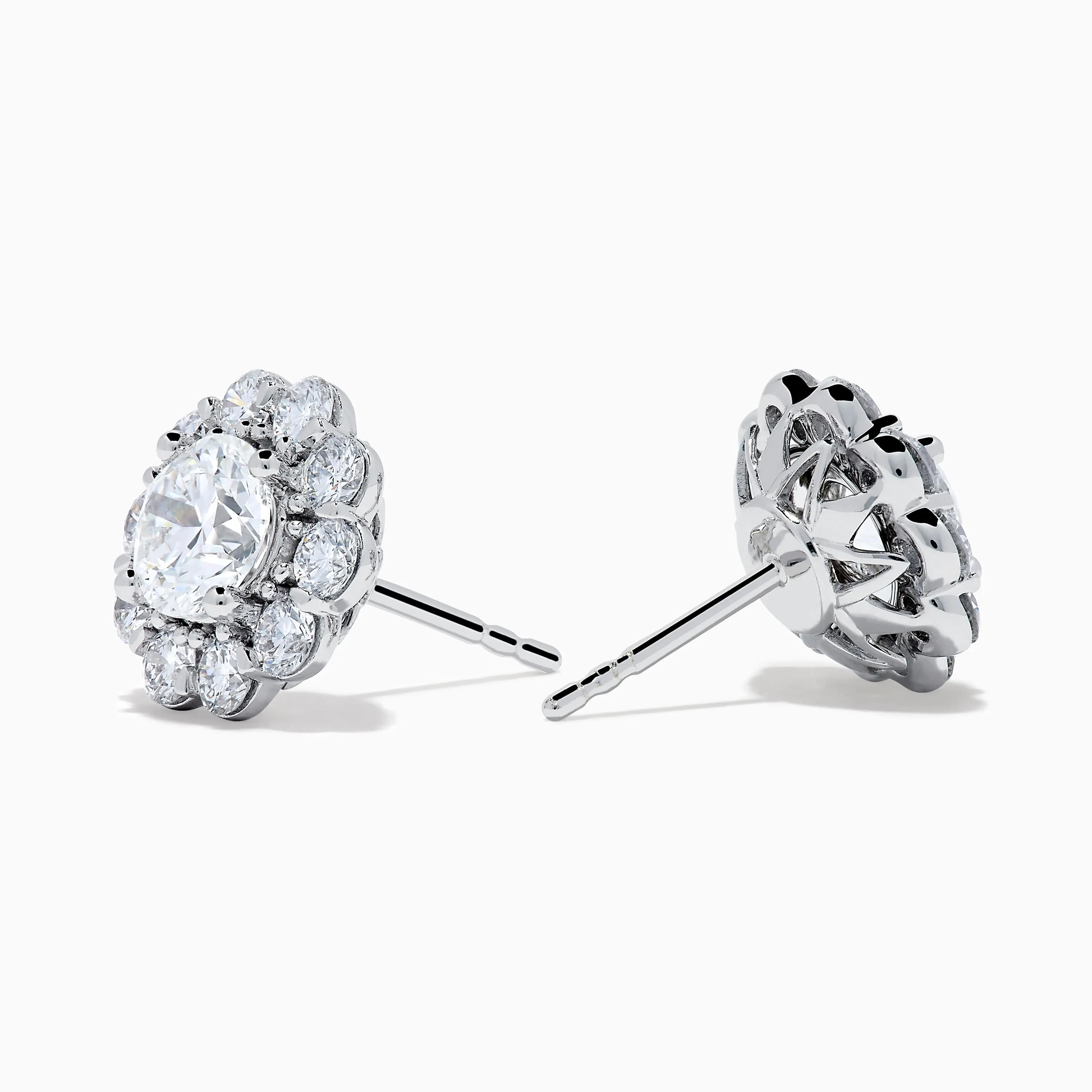 Star Lab Grown Diamond Fleur Stud Earrings in 18K White Gold sold by Effy product image thumbnail 2