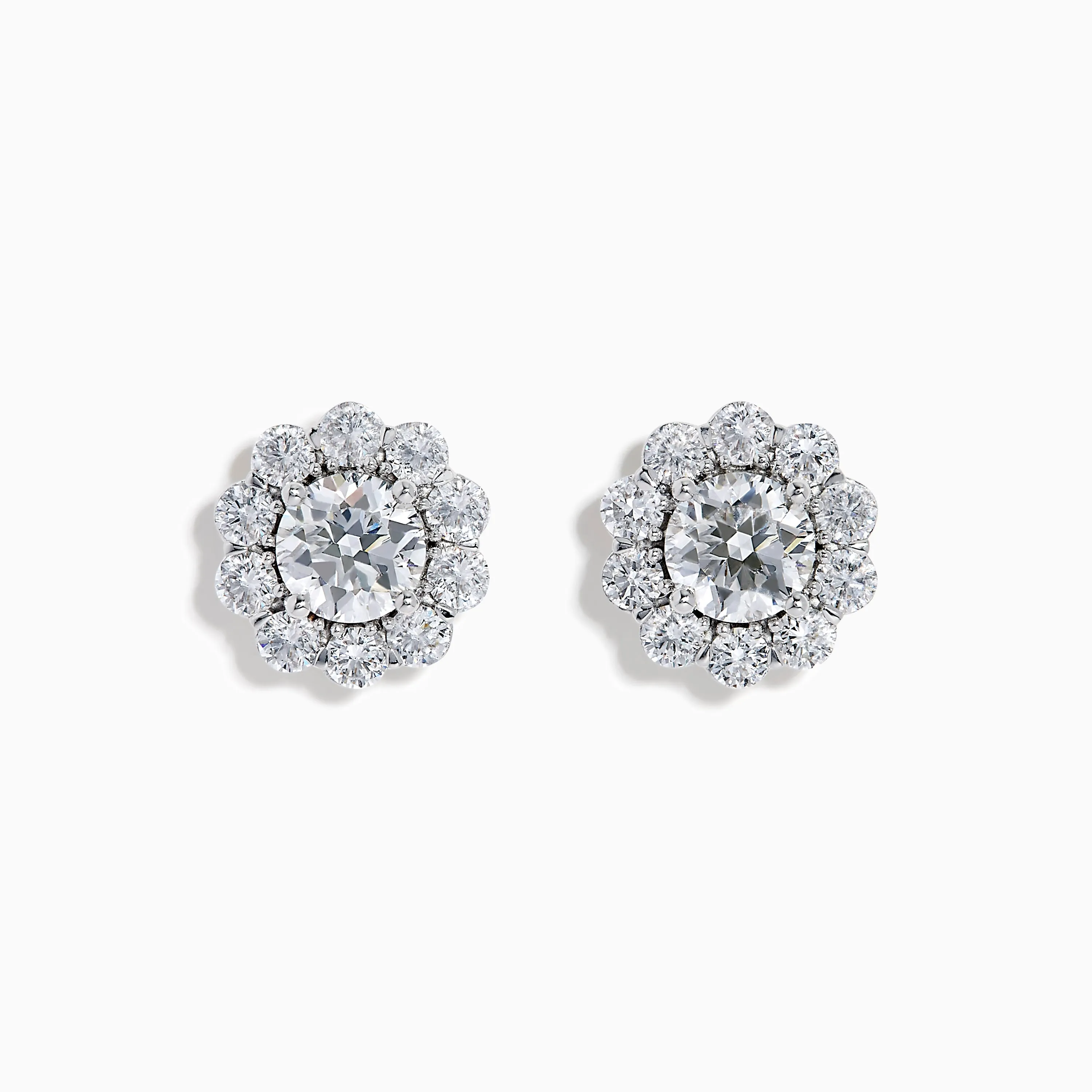 Star Lab Grown Diamond Fleur Stud Earrings in 18K White Gold sold by Effy