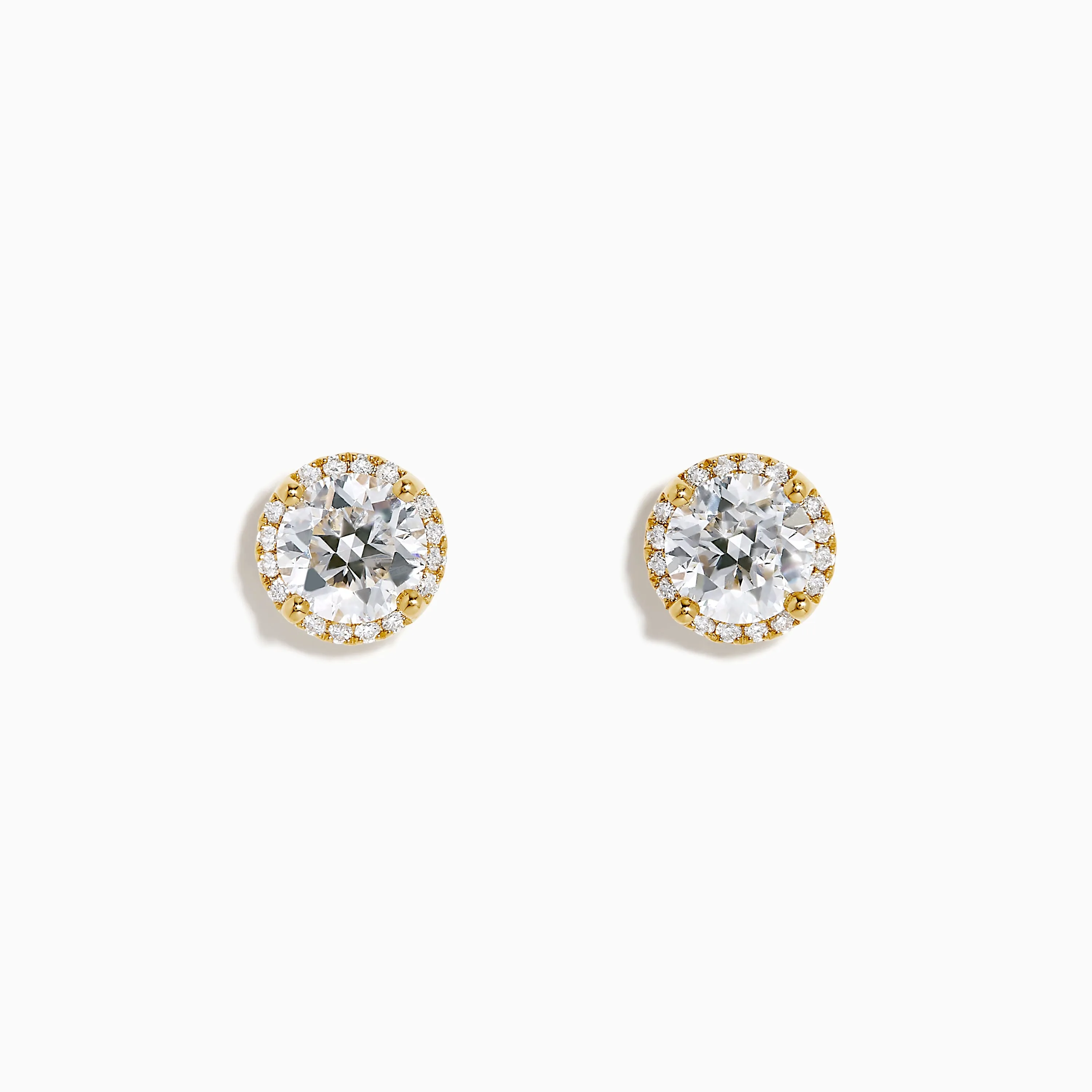 Star Lab Grown Diamond Halo Stud Earrings in 18K Yellow Gold sold by Effy