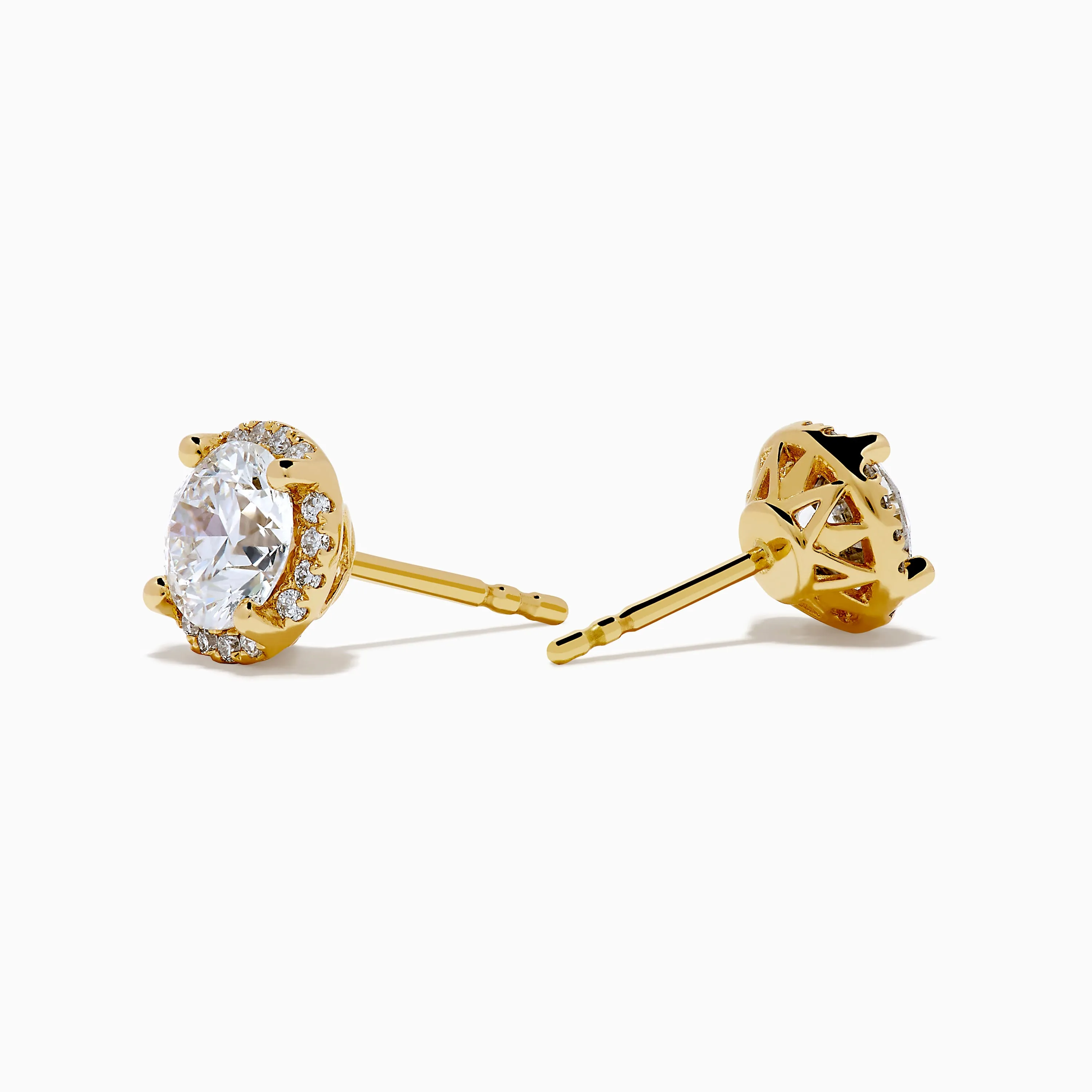 Star Lab Grown Diamond Halo Stud Earrings in 18K Yellow Gold sold by Effy product image thumbnail 2