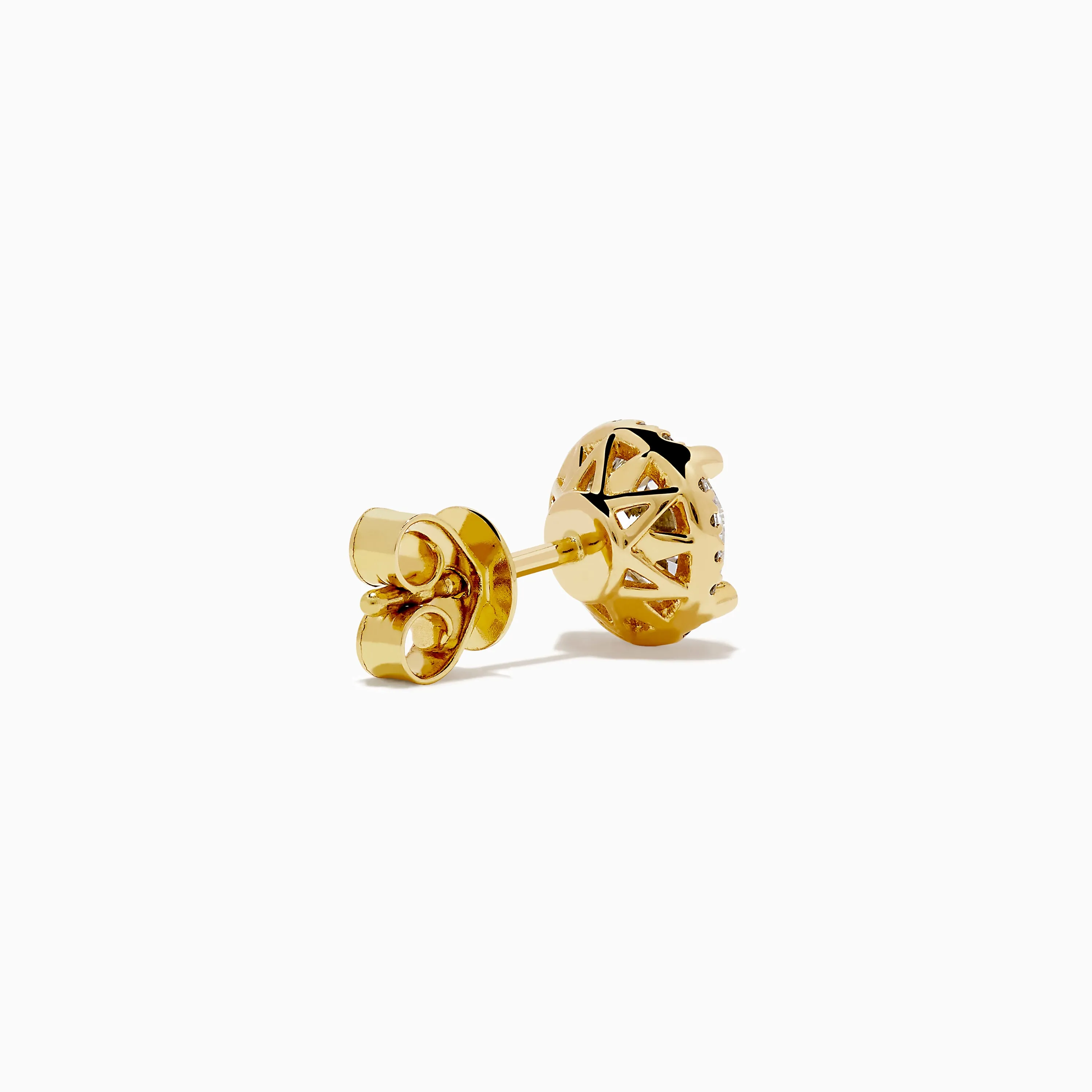 Star Lab Grown Diamond Halo Stud Earrings in 18K Yellow Gold sold by Effy product image thumbnail 4
