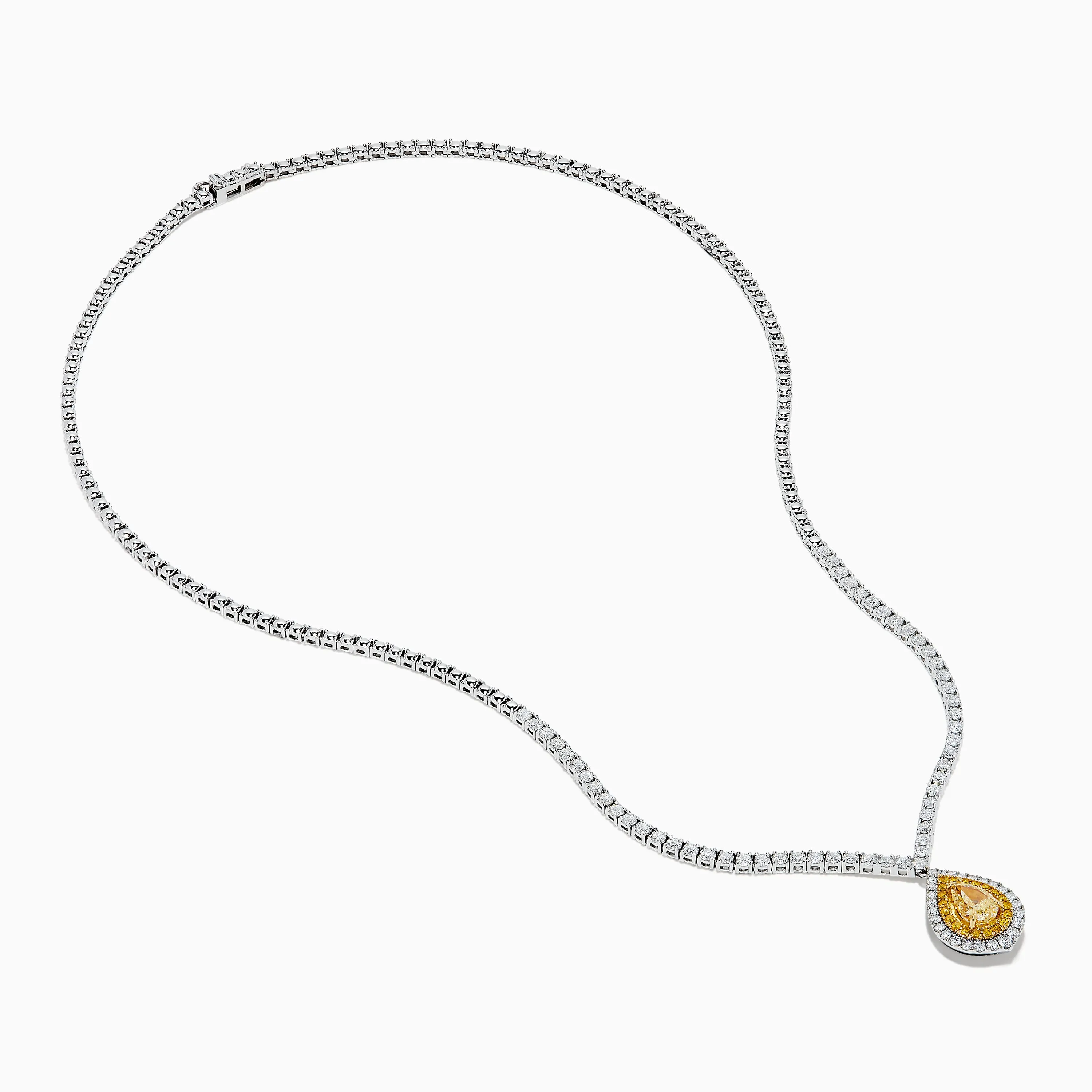 18K Two-Tone Gold Yellow and White Diamond Double Halo Necklace sold by Effy product image thumbnail 2