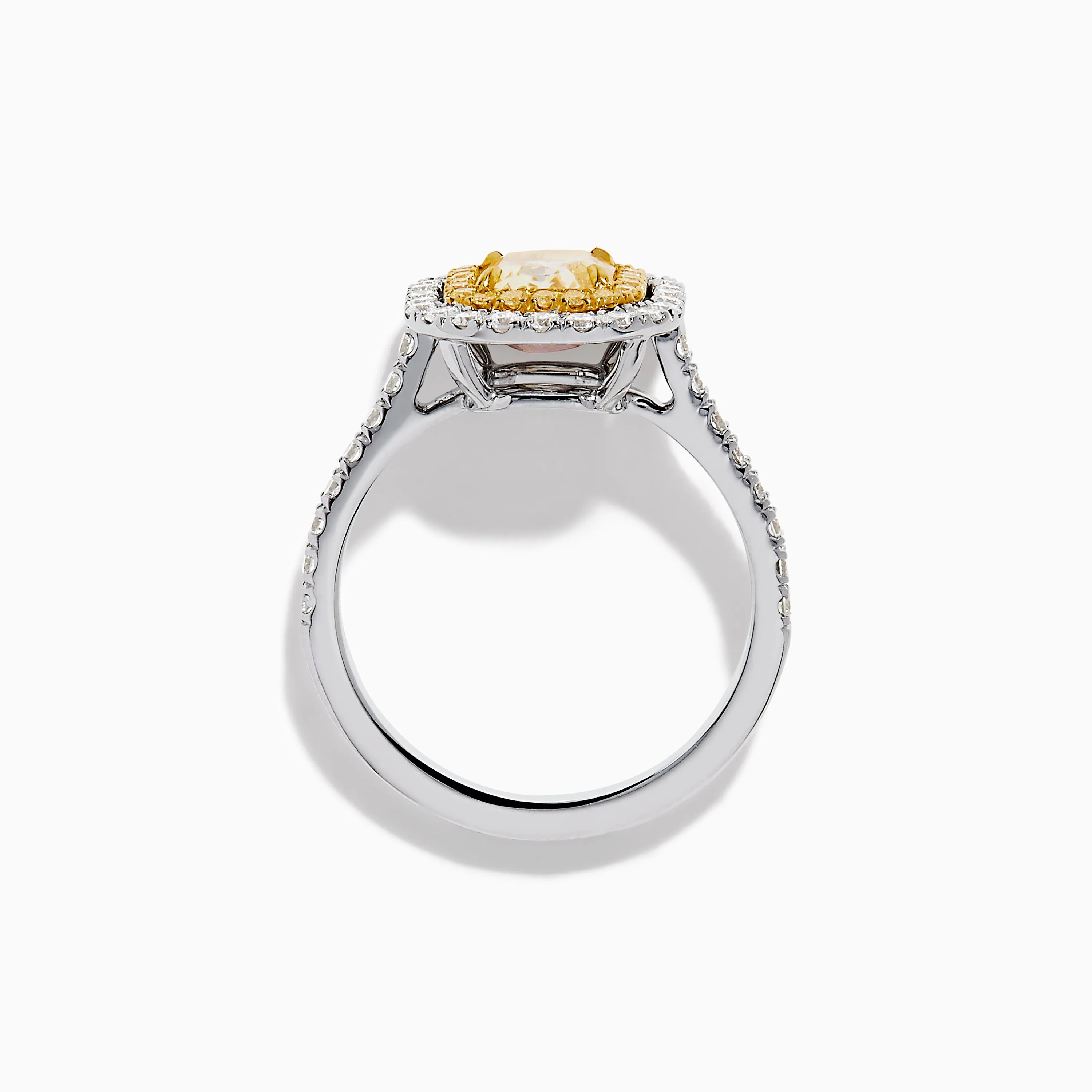 18K Gold Yellow and White Double Halo GIA Certified Diamond Ring sold by Effy product image thumbnail 3