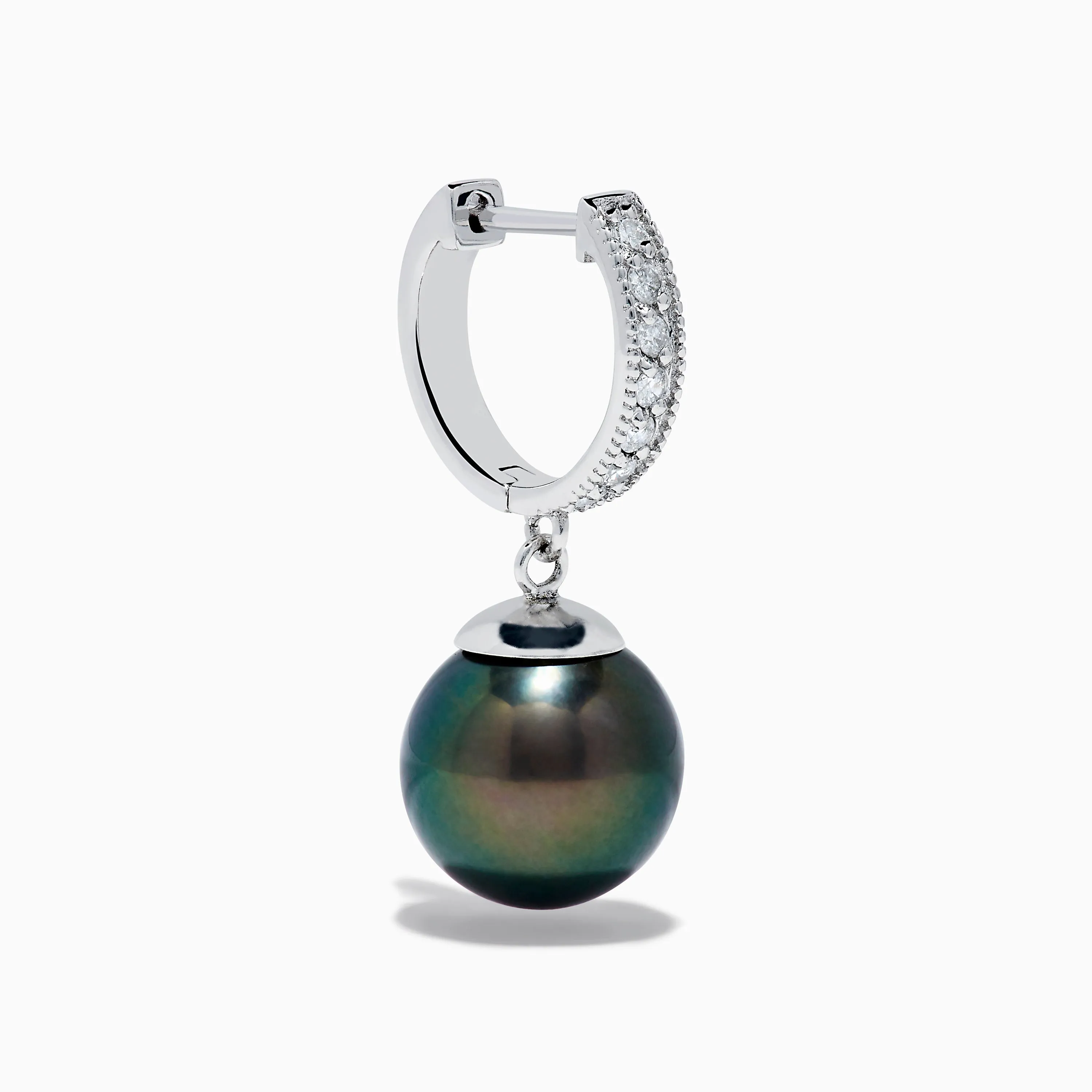 14K White Gold Tahitian Pearl and Diamond Drop Earrings sold by Effy product image thumbnail 3