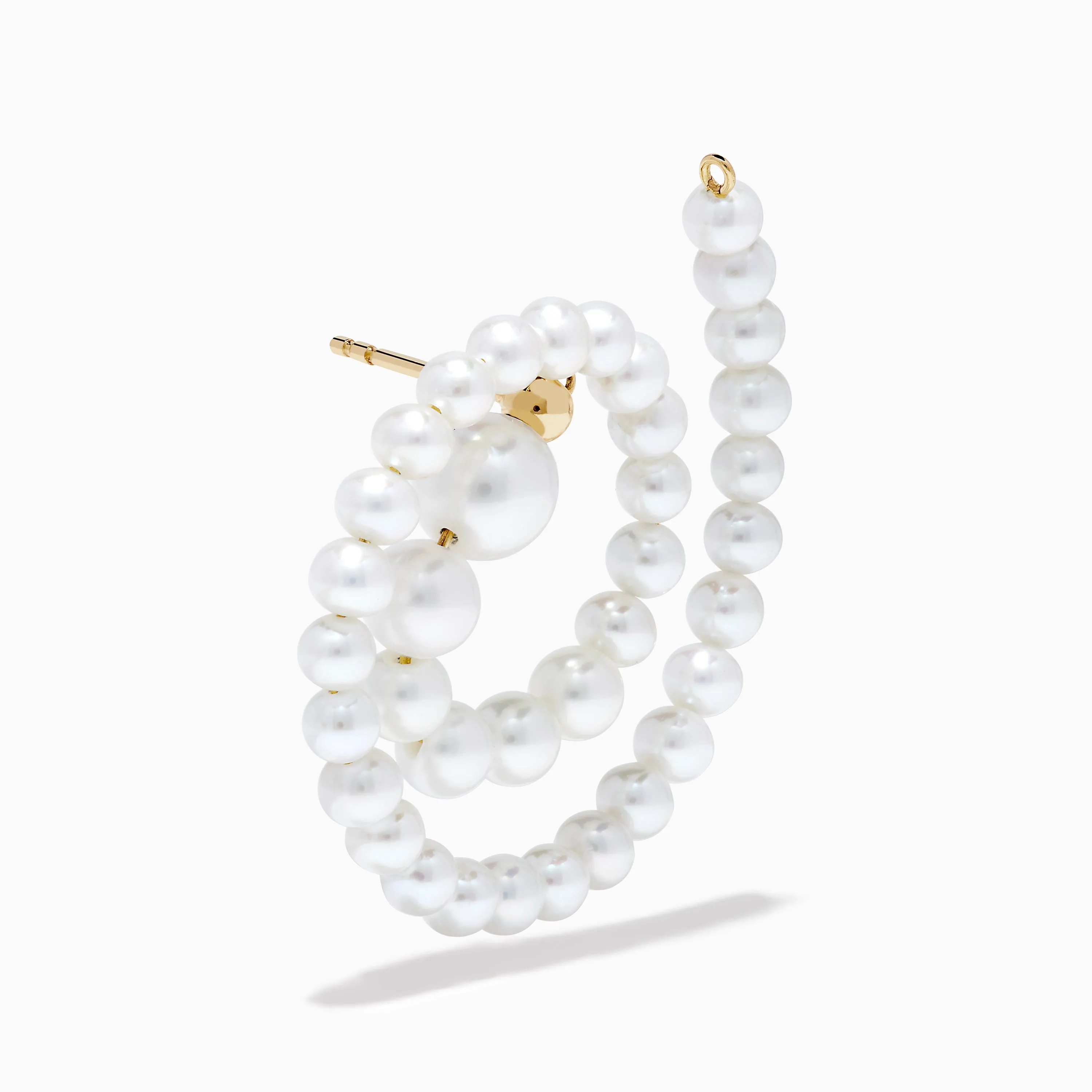 14K Yellow Gold Freshwater Pearl Spiral Earrings sold by Effy product image thumbnail 3