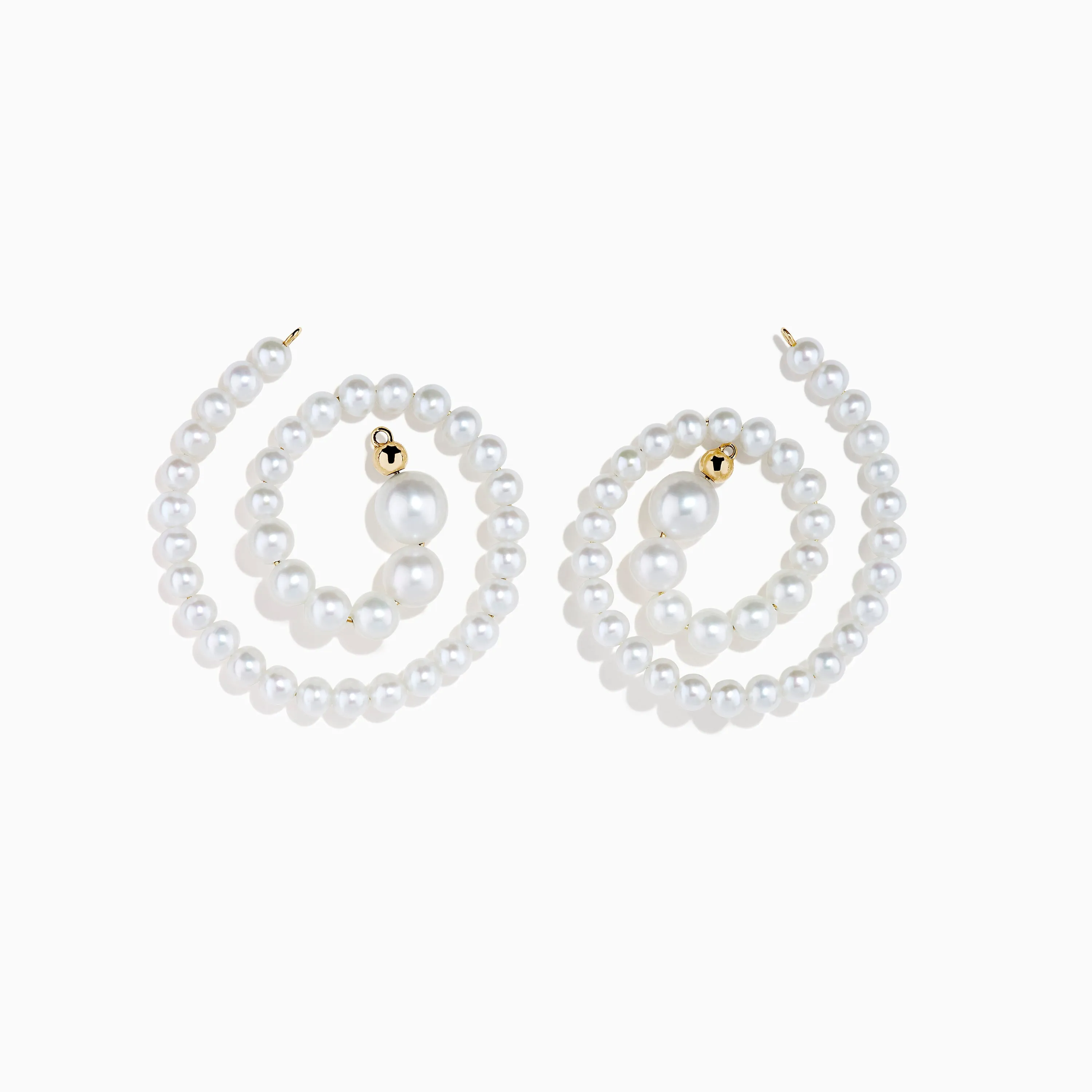 14K Yellow Gold Freshwater Pearl Spiral Earrings sold by Effy