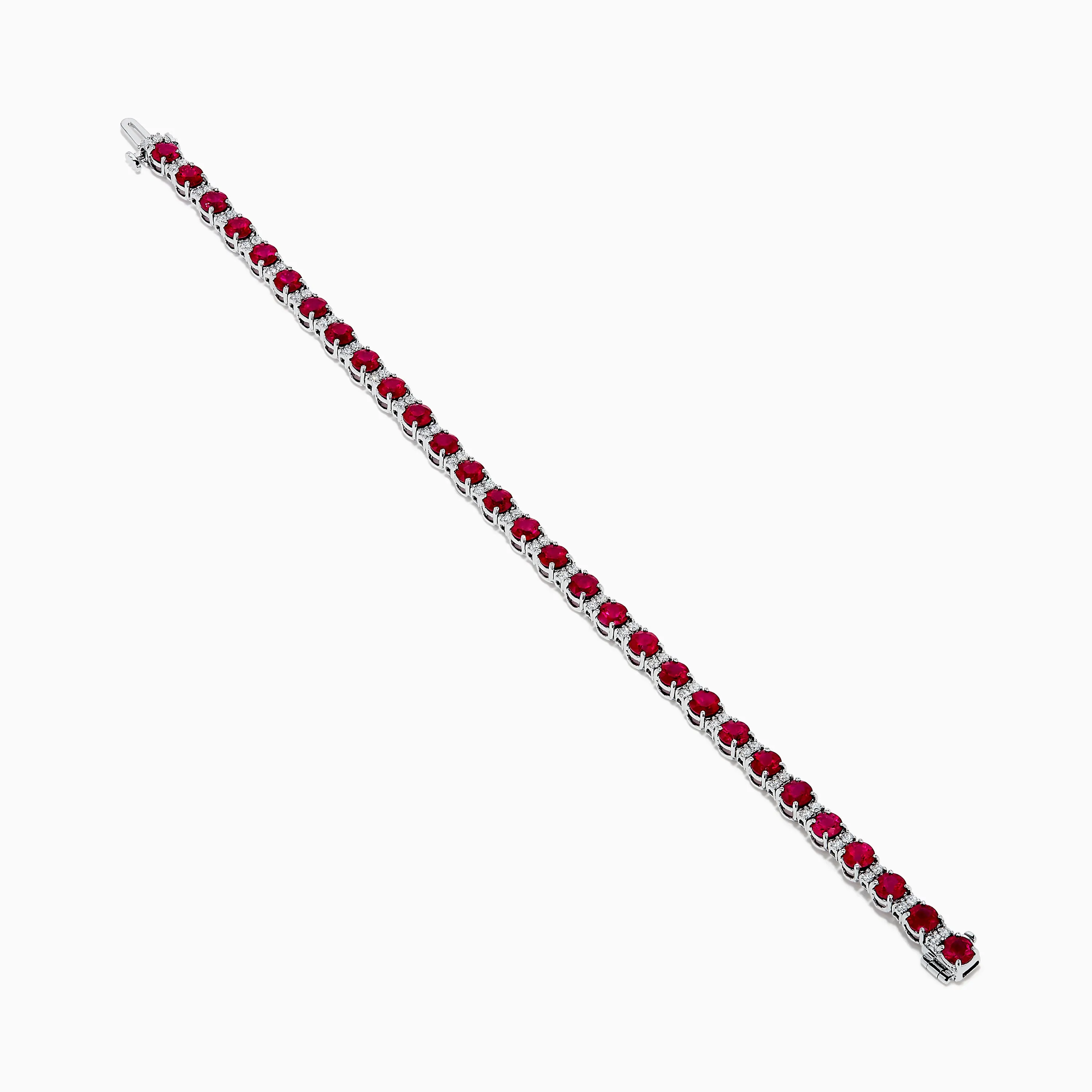 Ruby Royale 18K White Gold Ruby and Diamond Tennis Bracelet sold by Effy product image thumbnail 2