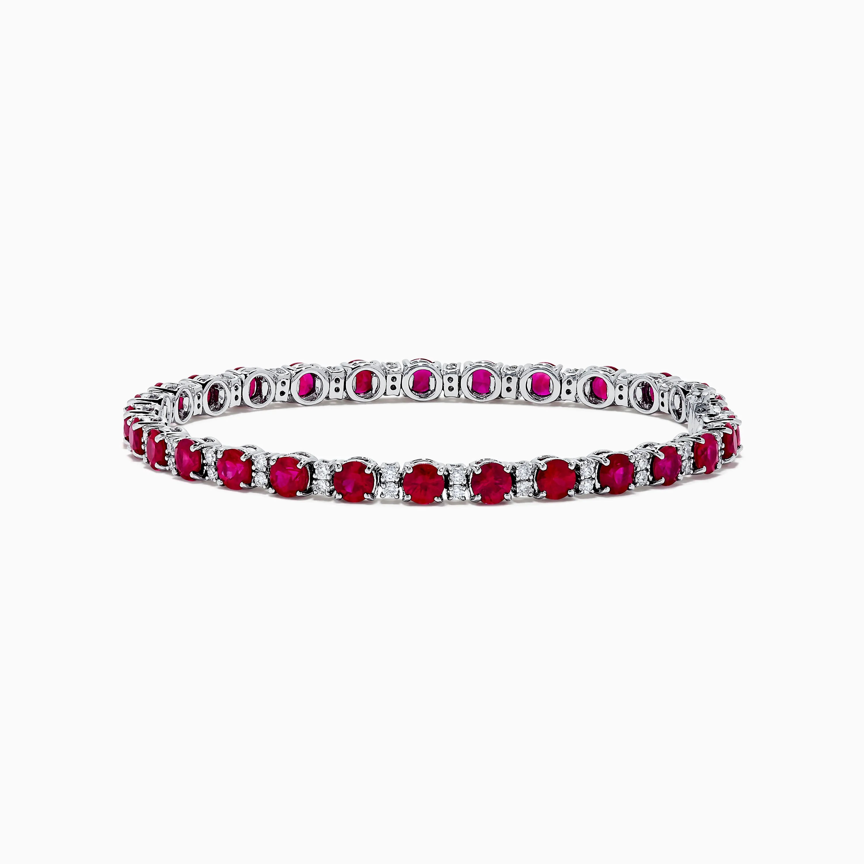 Ruby Royale 18K White Gold Ruby and Diamond Tennis Bracelet sold by Effy