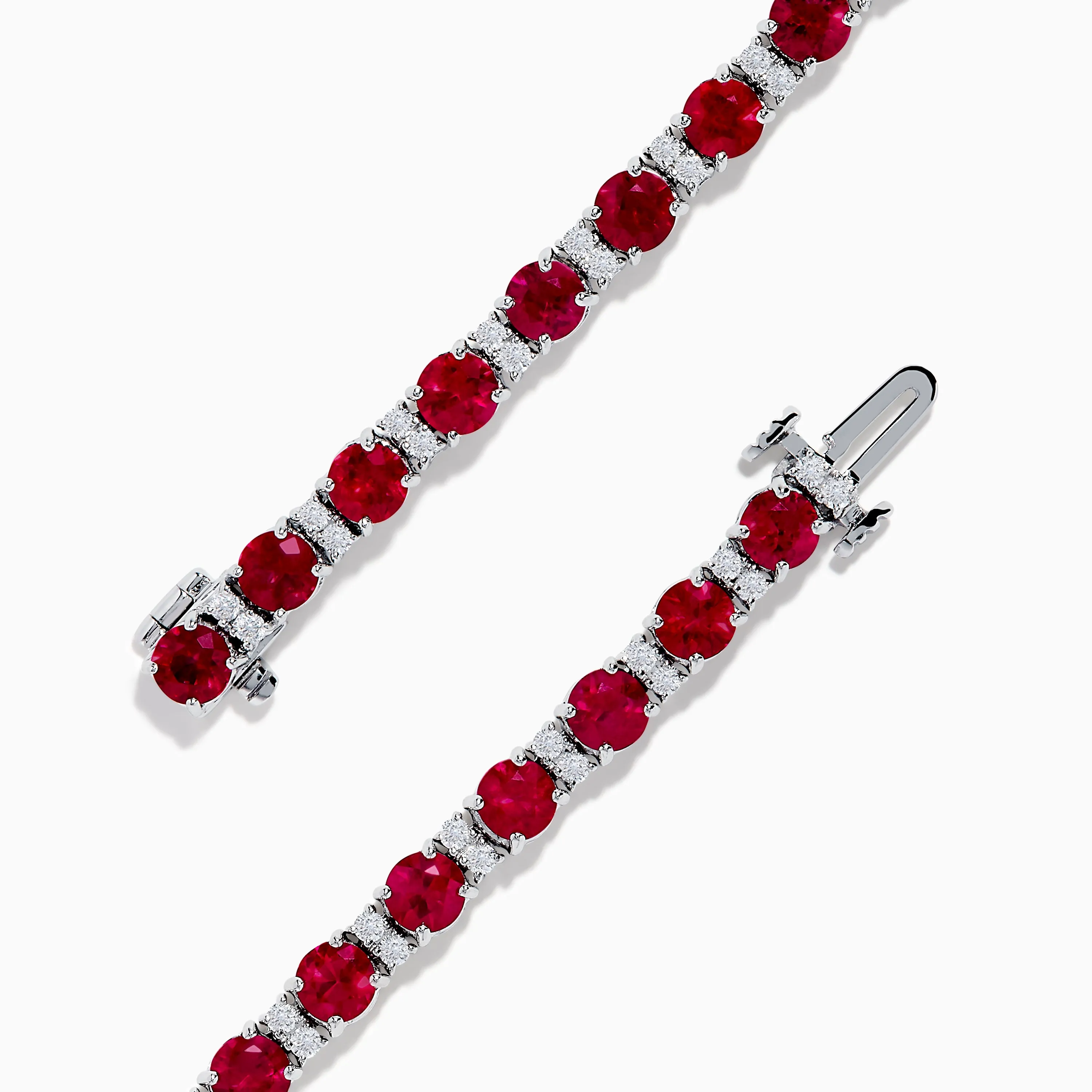 Ruby Royale 18K White Gold Ruby and Diamond Tennis Bracelet sold by Effy product image thumbnail 4