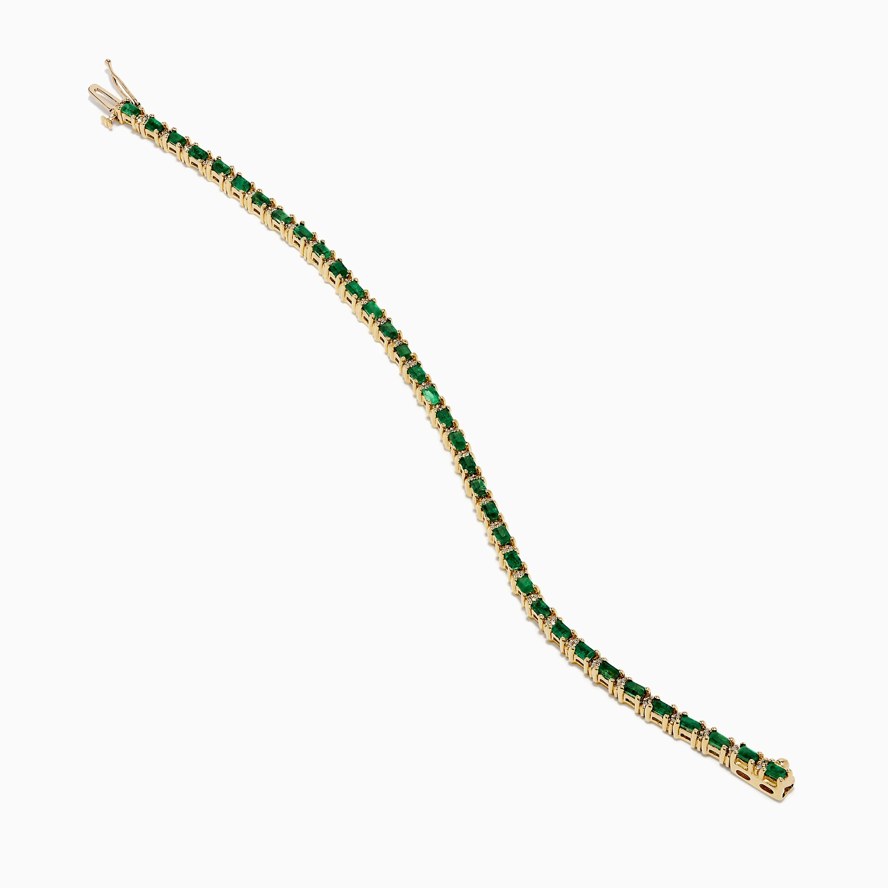 Brasilica 14K Yellow Gold Emerald and Diamond Tennis Bracelet sold by Effy product image thumbnail 2