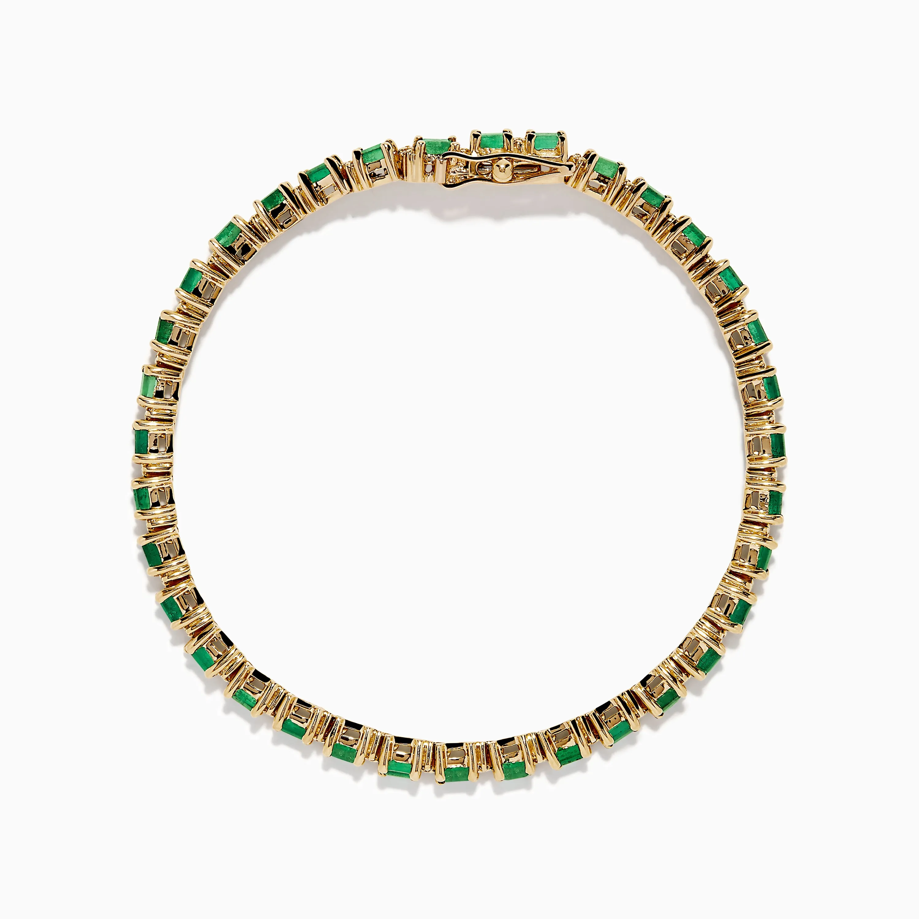 Brasilica 14K Yellow Gold Emerald and Diamond Tennis Bracelet sold by Effy product image thumbnail 3