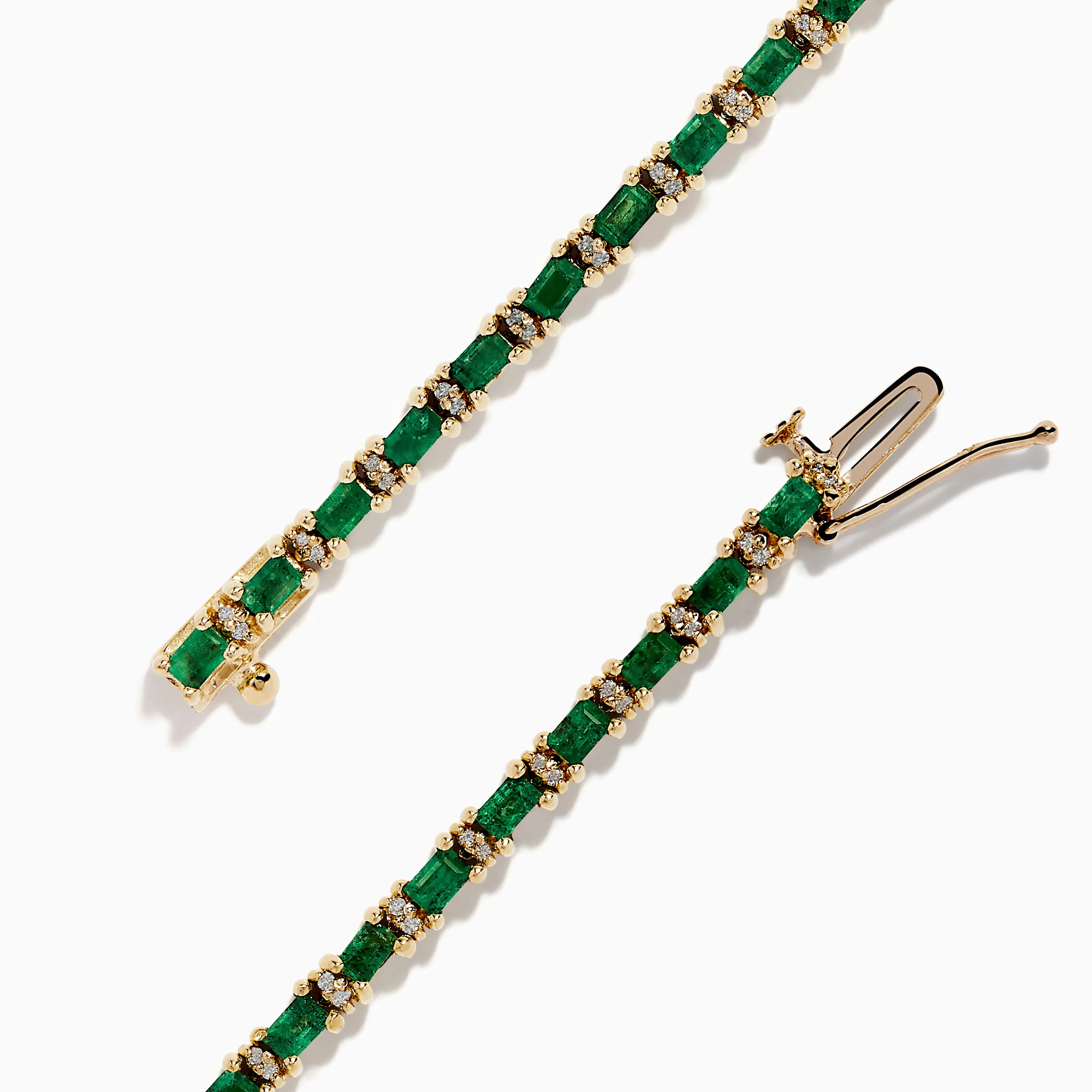 Brasilica 14K Yellow Gold Emerald and Diamond Tennis Bracelet sold by Effy product image thumbnail 4