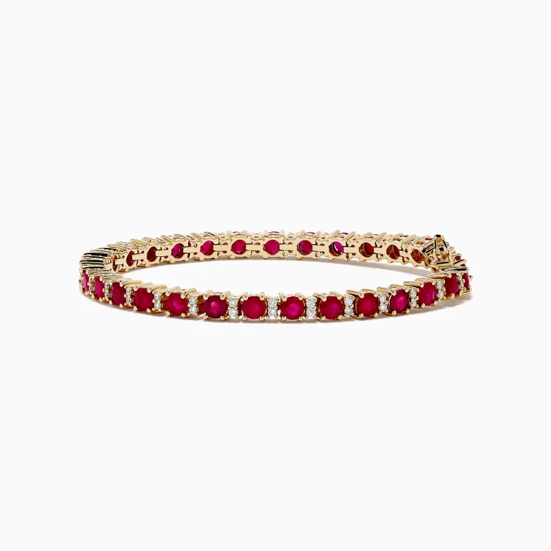 Ruby Royale 14K Yellow Gold Ruby and Diamond Tennis Bracelet sold by Effy