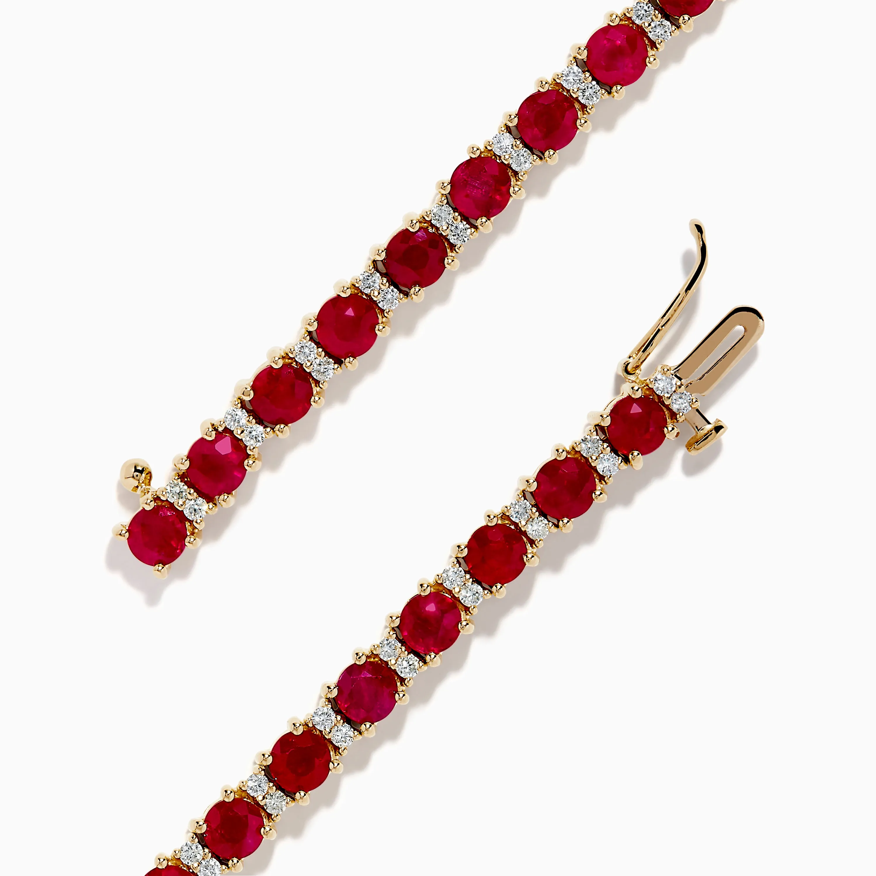 Ruby Royale 14K Yellow Gold Ruby and Diamond Tennis Bracelet sold by Effy product image thumbnail 4