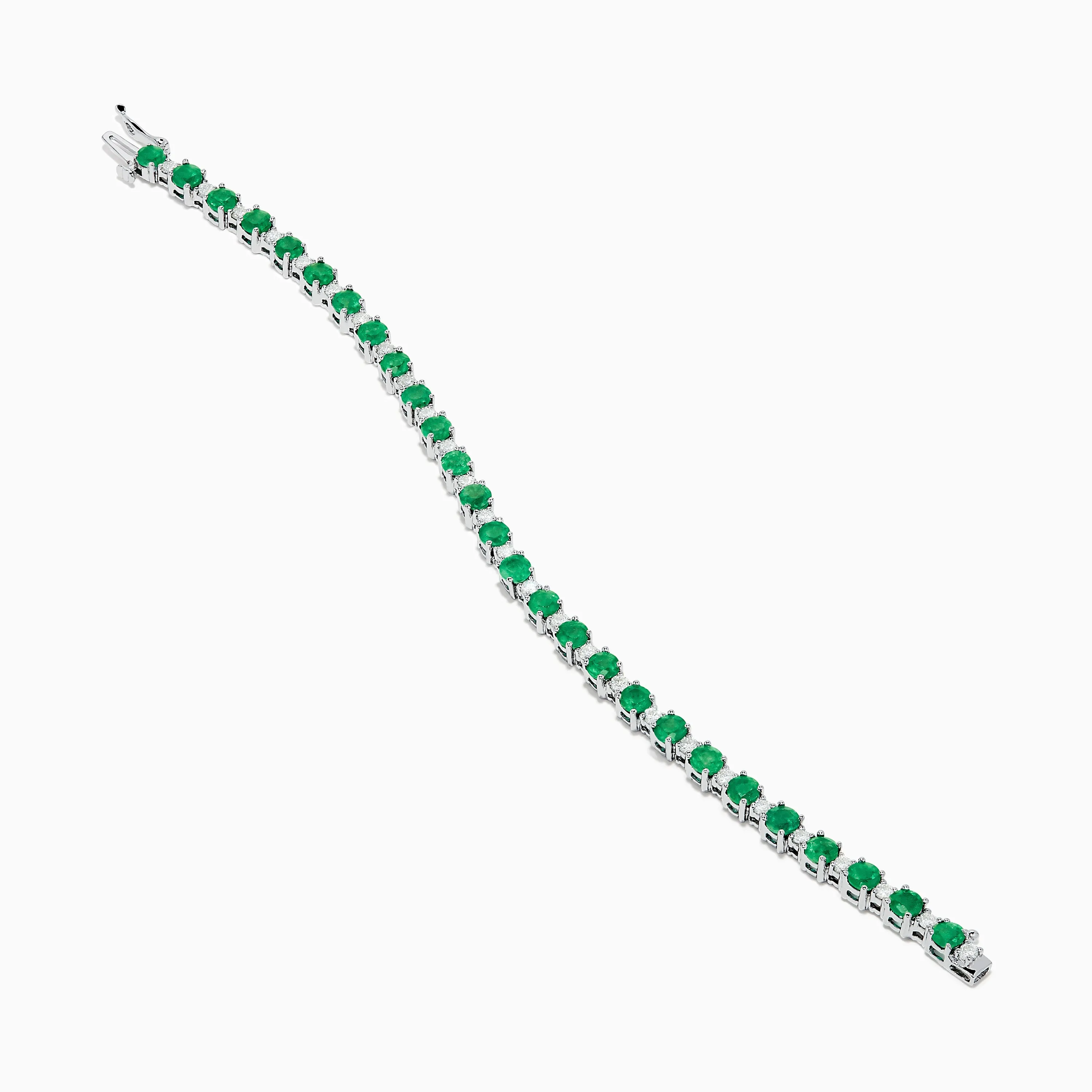 Brasilica 14K White Gold Emerald and Diamond Tennis Bracelet sold by Effy product image thumbnail 2