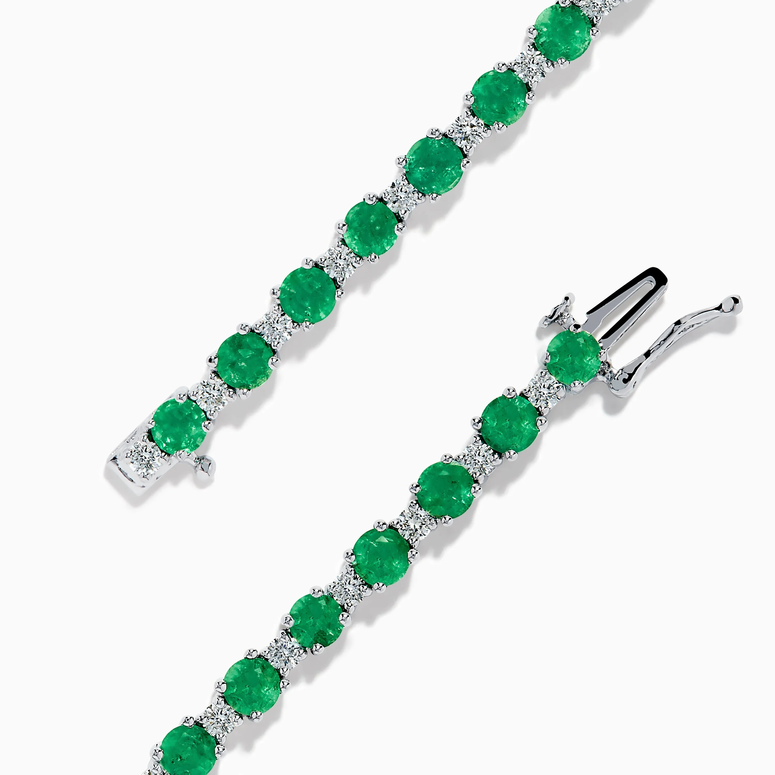 Brasilica 14K White Gold Emerald and Diamond Tennis Bracelet sold by Effy product image thumbnail 4