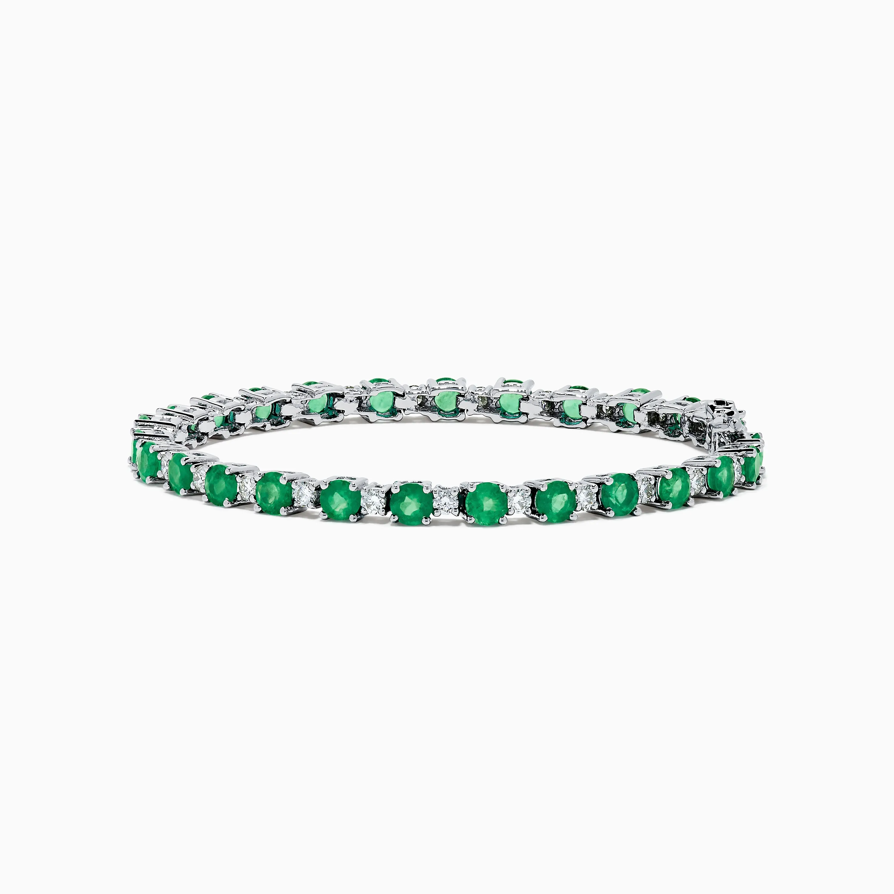 Brasilica 14K White Gold Emerald and Diamond Tennis Bracelet sold by Effy