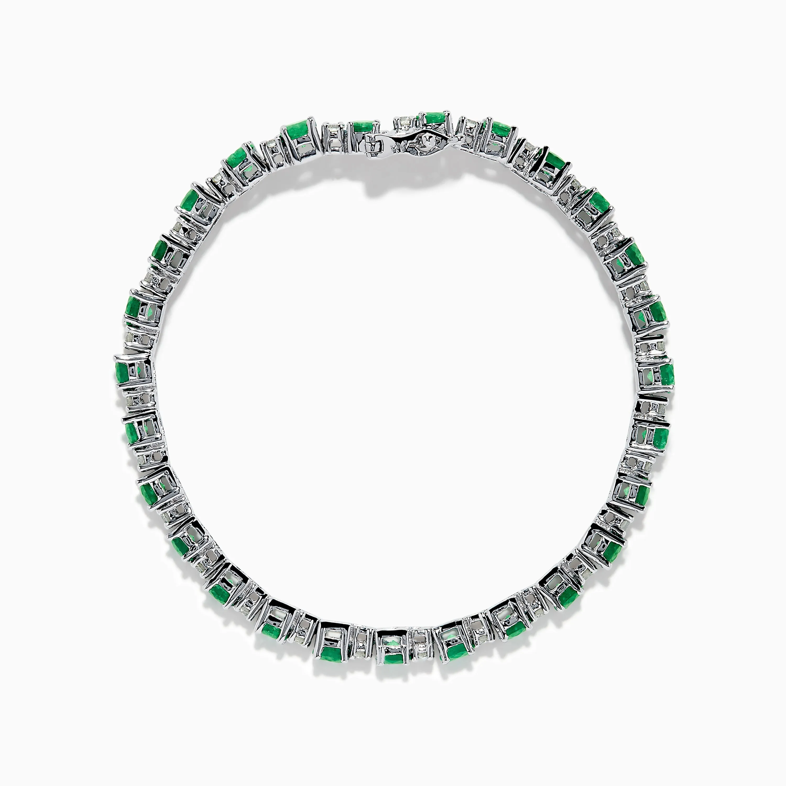 Brasilica 14K White Gold Emerald and Diamond Tennis Bracelet sold by Effy product image thumbnail 3