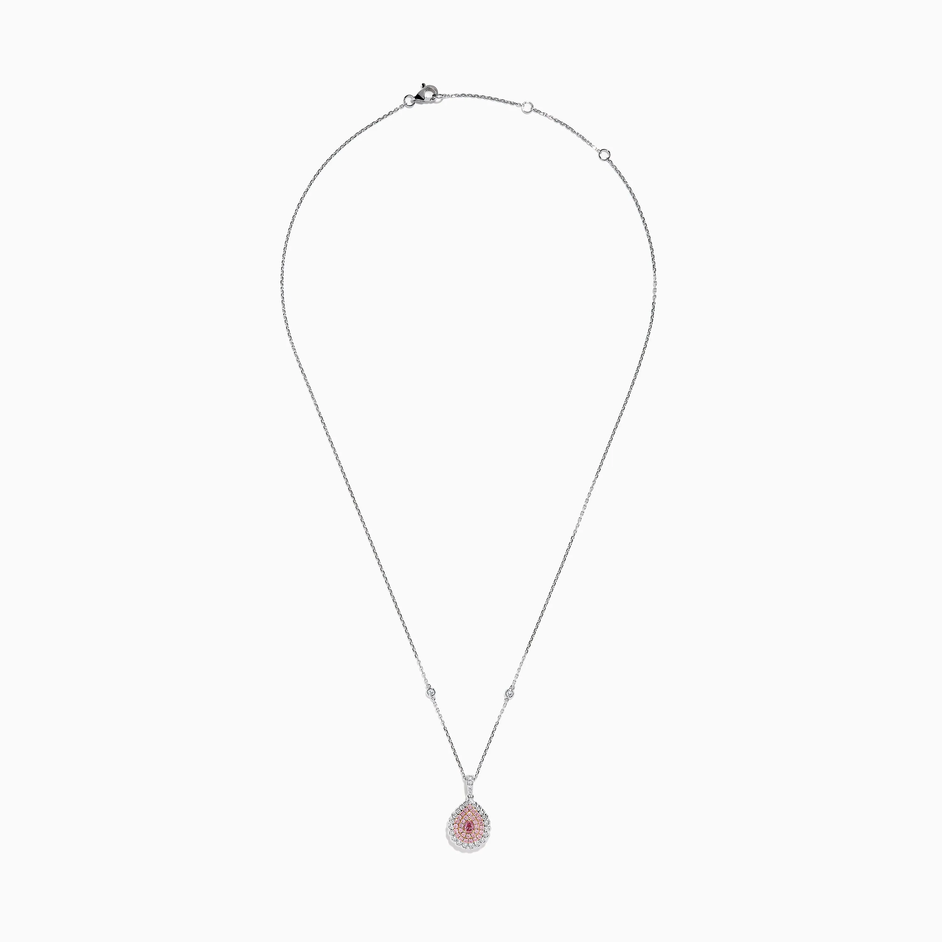 18K Two - Tone Gold Pink and White Diamond Pendant and Station Necklace sold by Effy product image thumbnail 3