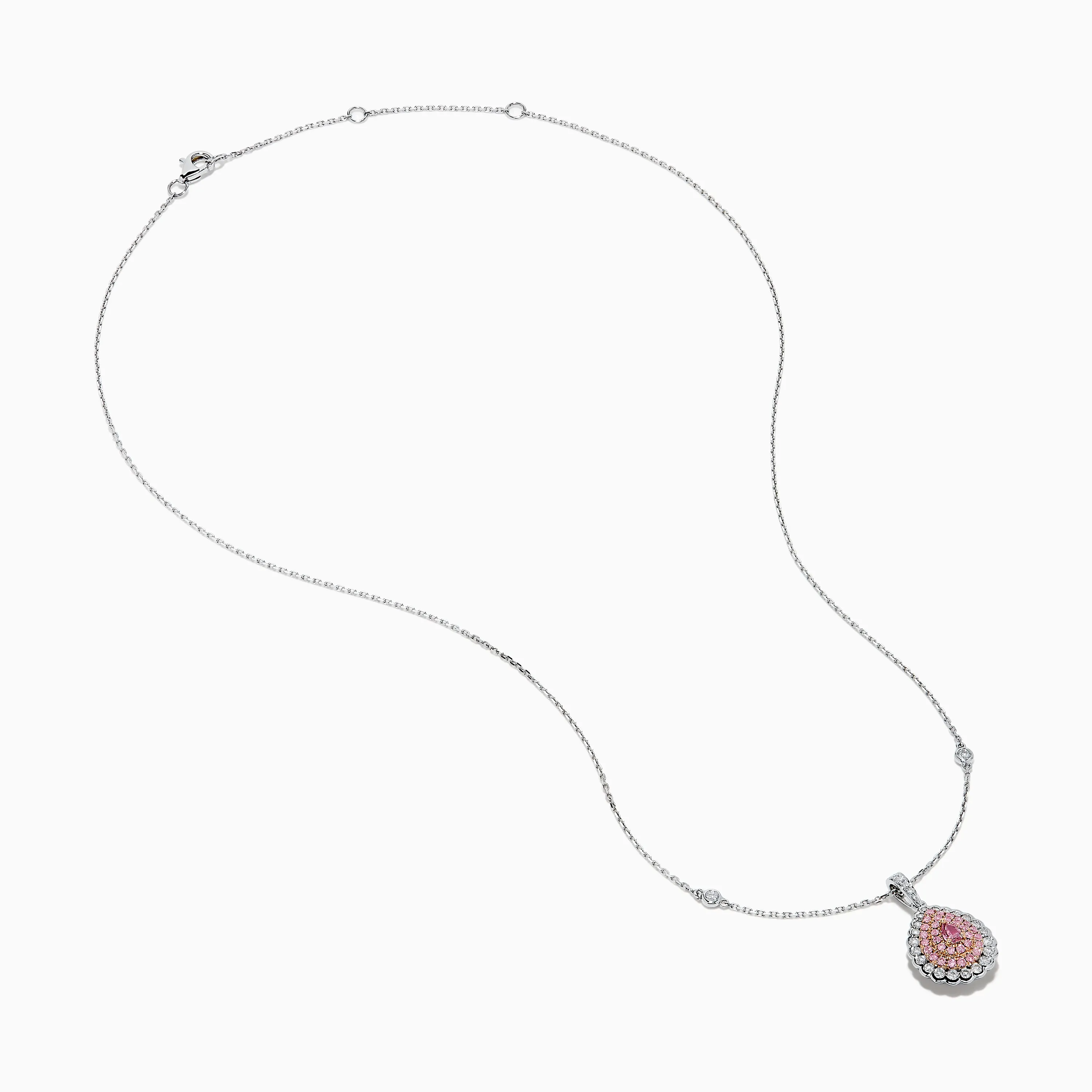 18K Two - Tone Gold Pink and White Diamond Pendant and Station Necklace sold by Effy product image thumbnail 2