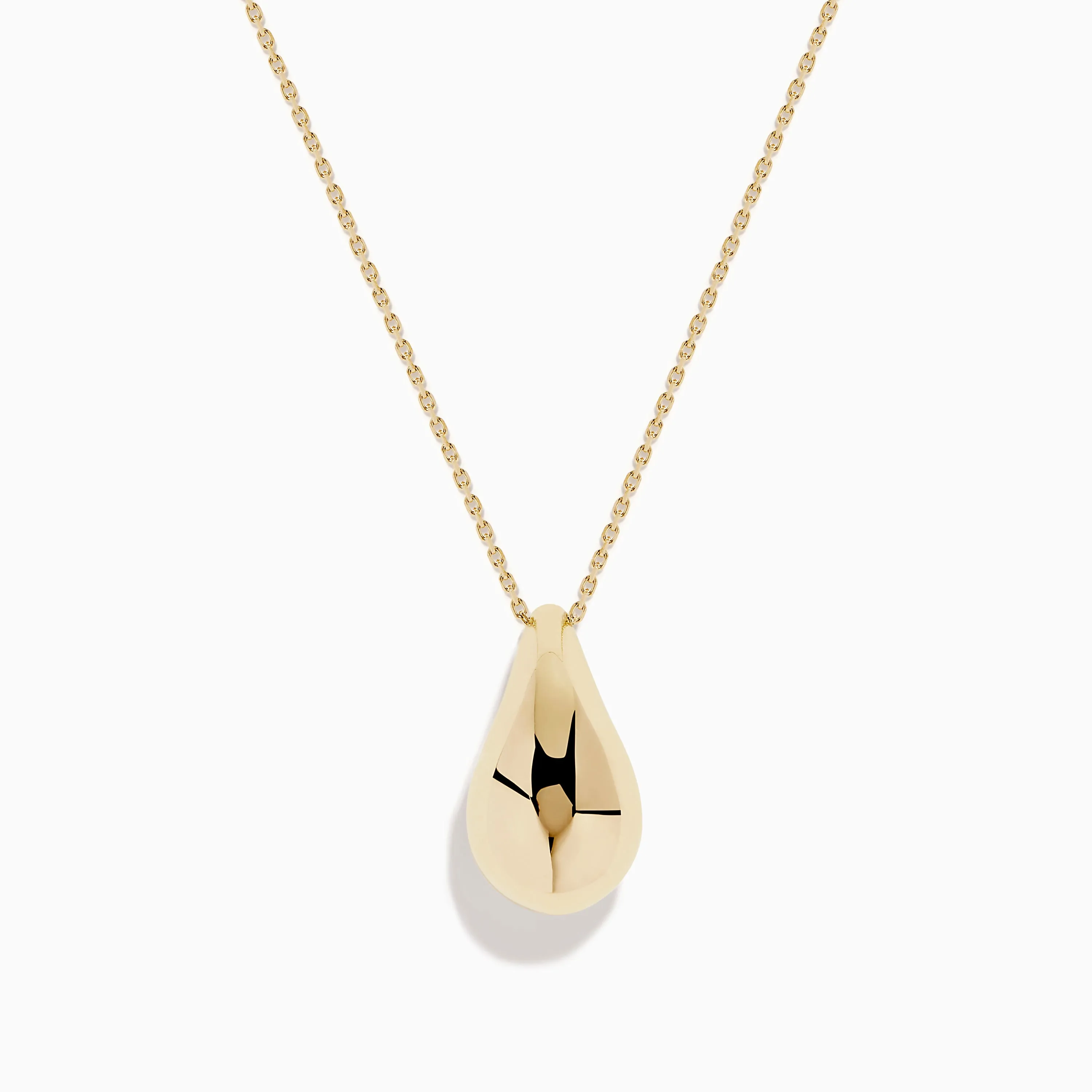 14 Karat Yellow Gold Polished Hollow Teardrop Pendant sold by Effy