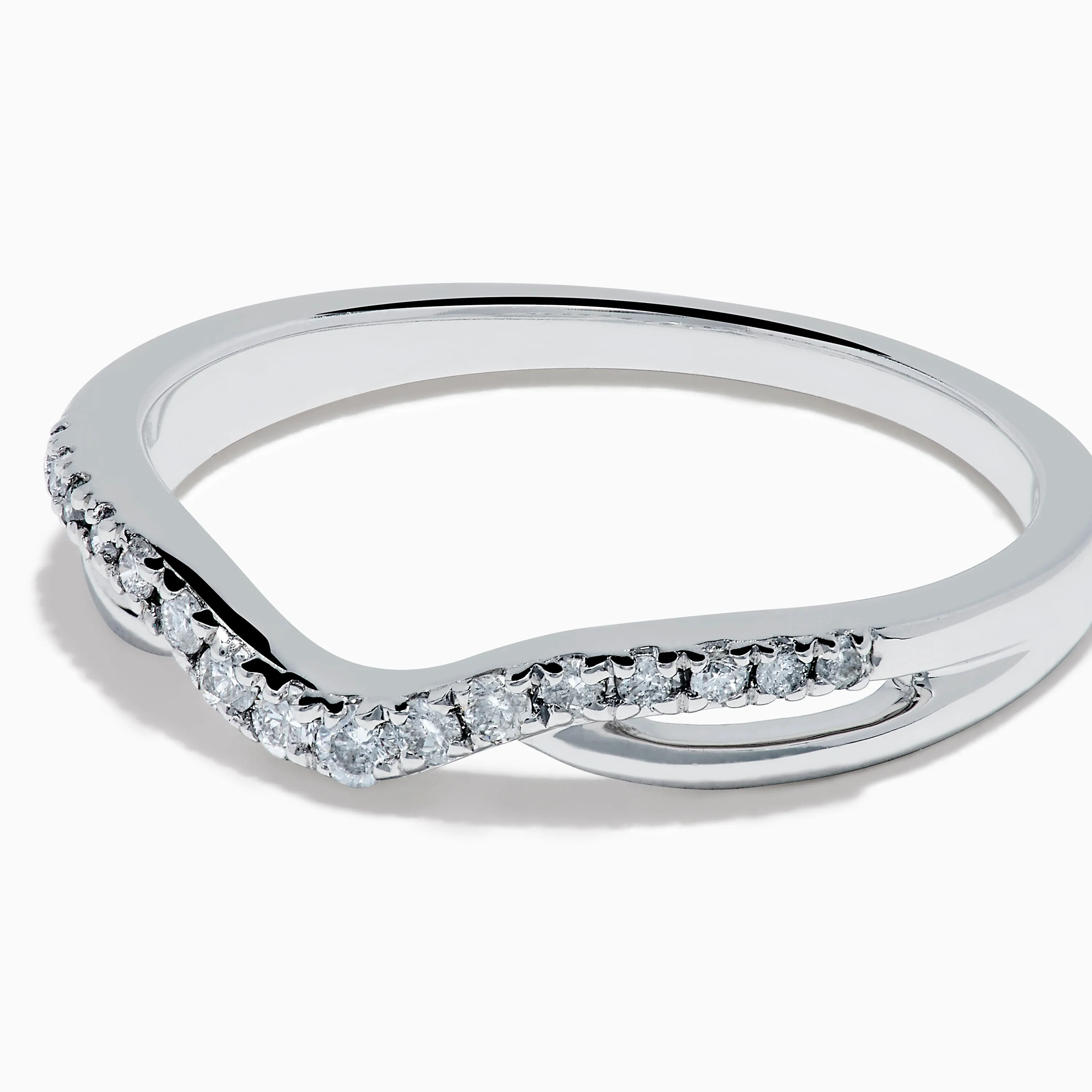 Classique 14K White Gold Diamond Curved Wedding Band sold by Effy product image thumbnail 2