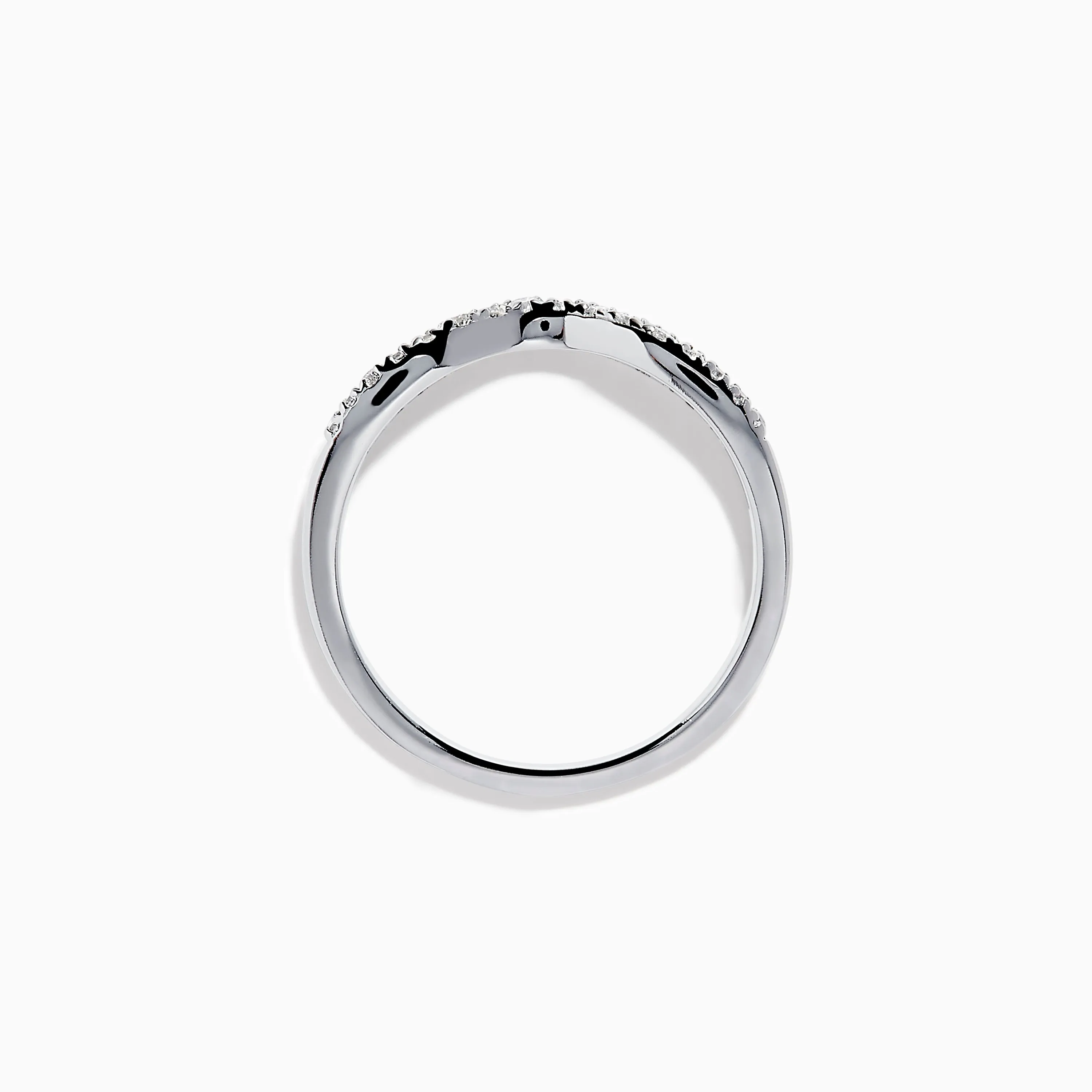 Classique 14K White Gold Diamond Curved Wedding Band sold by Effy product image thumbnail 3