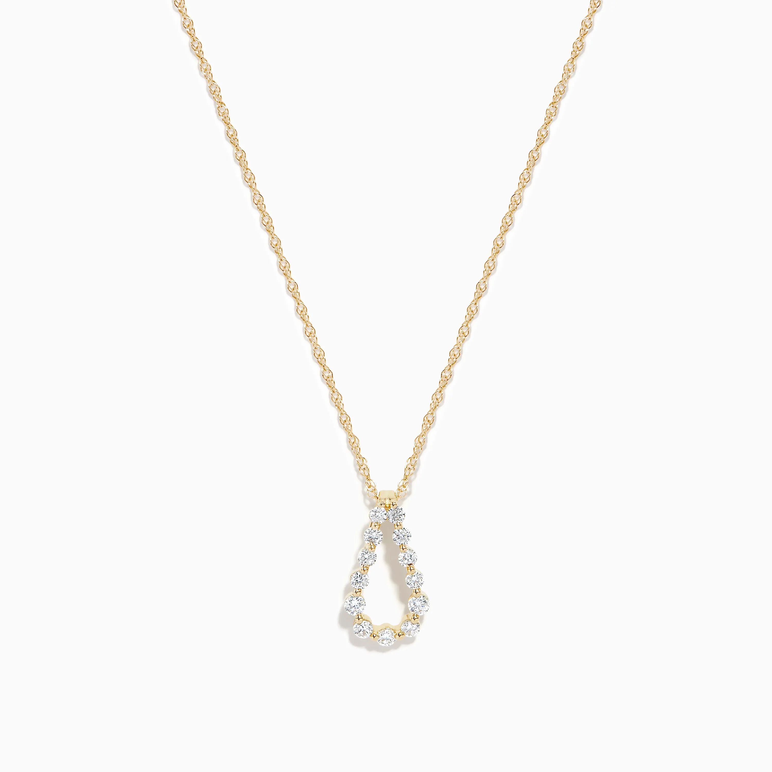 D'Oro 14K Yellow Gold Diamond Halo Drop Pendant sold by Effy