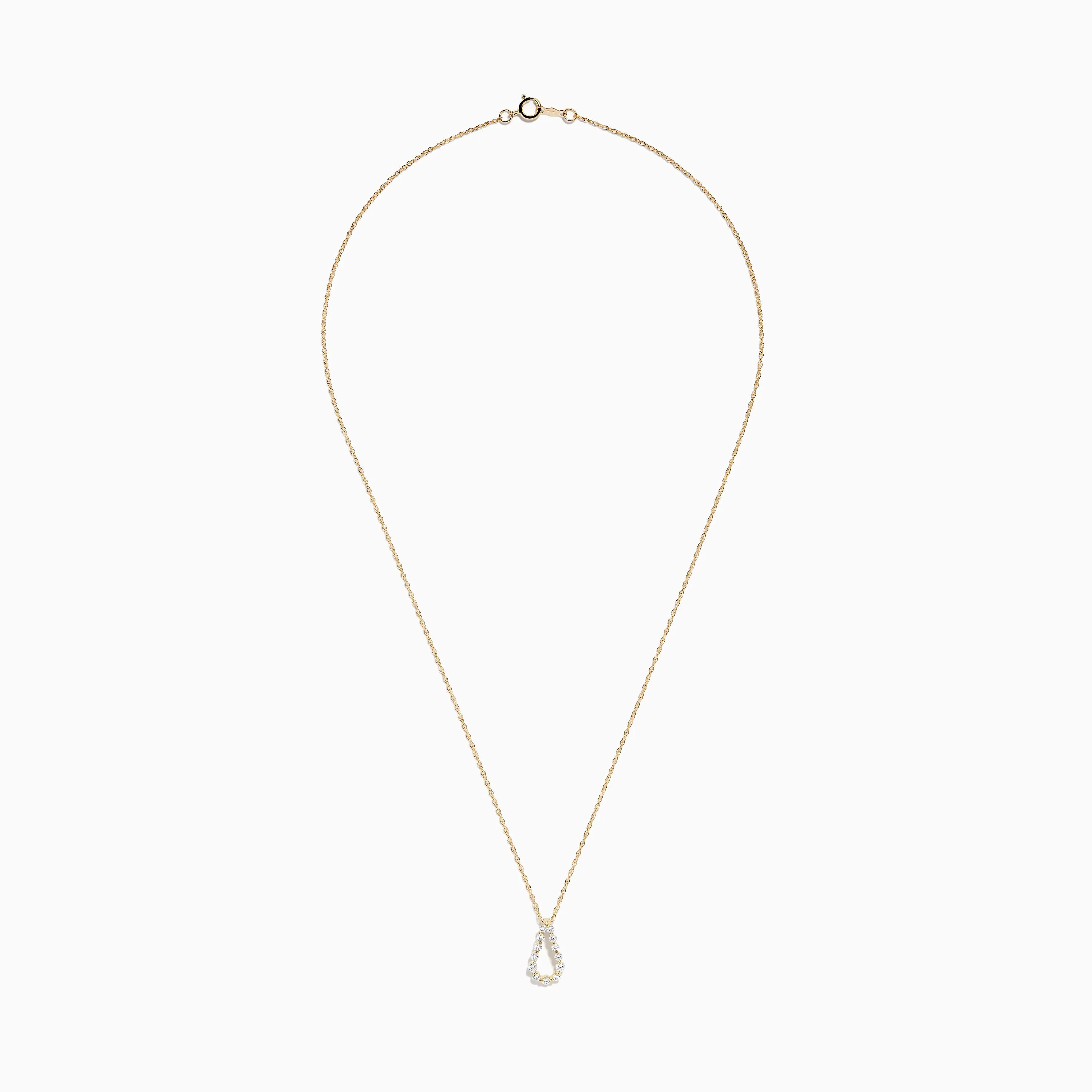 D'Oro 14K Yellow Gold Diamond Halo Drop Pendant sold by Effy product image thumbnail 3