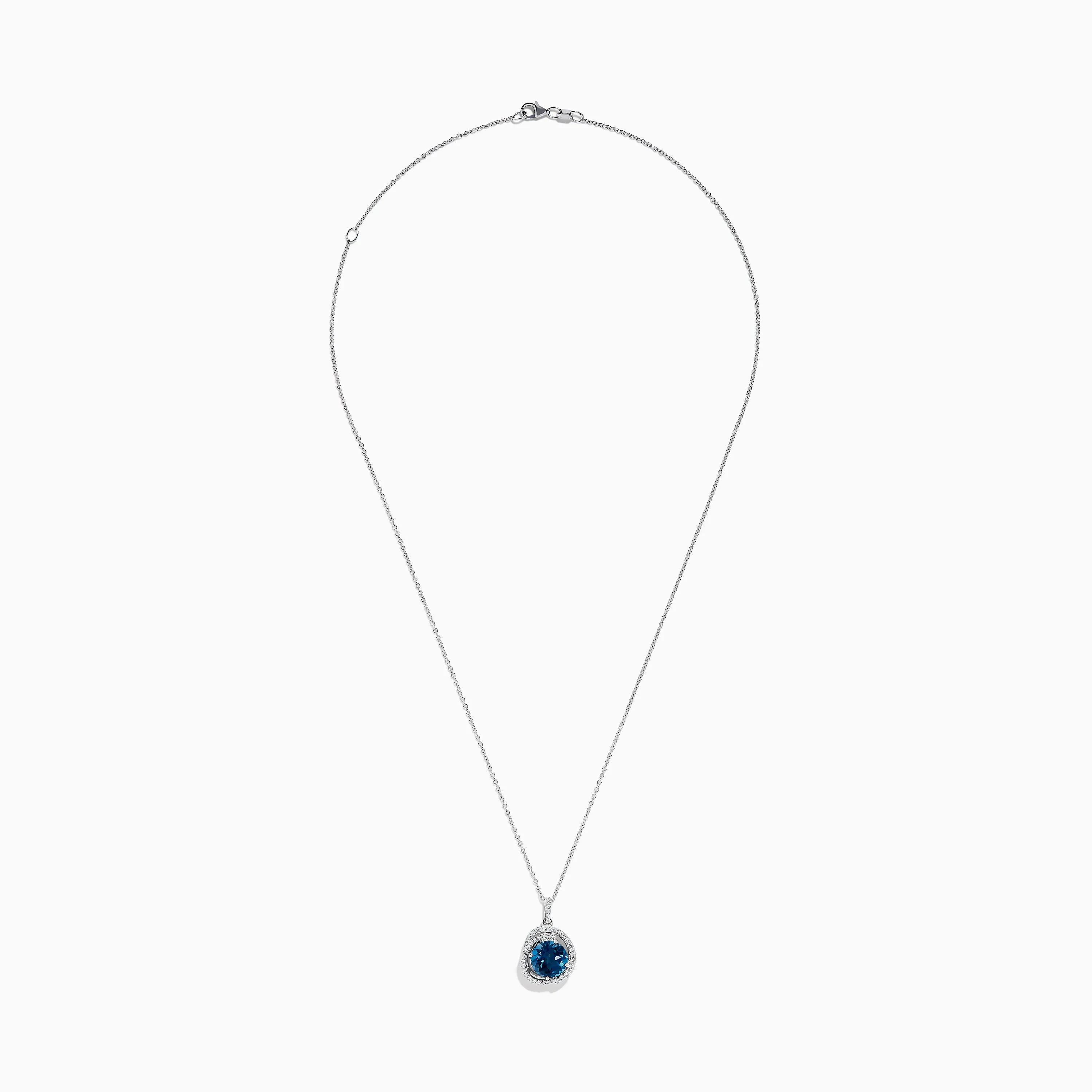 Ocea Bleu 14K White Gold Blue Topaz and Diamond Pendant sold by Effy product image thumbnail 3