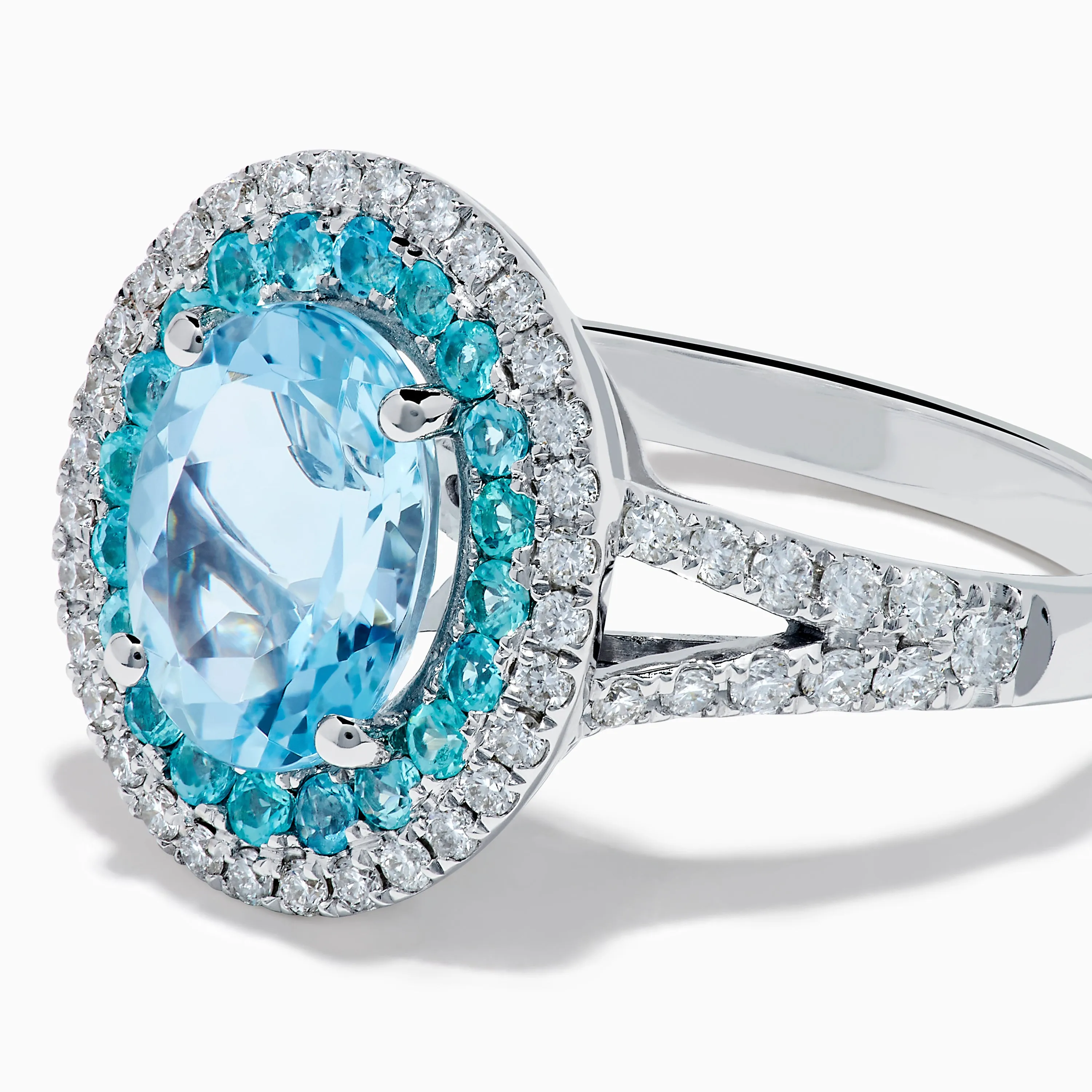 Aquarius 14K White Gold Aquamarine, Paraiba, and Diamond Ring sold by Effy product image thumbnail 2