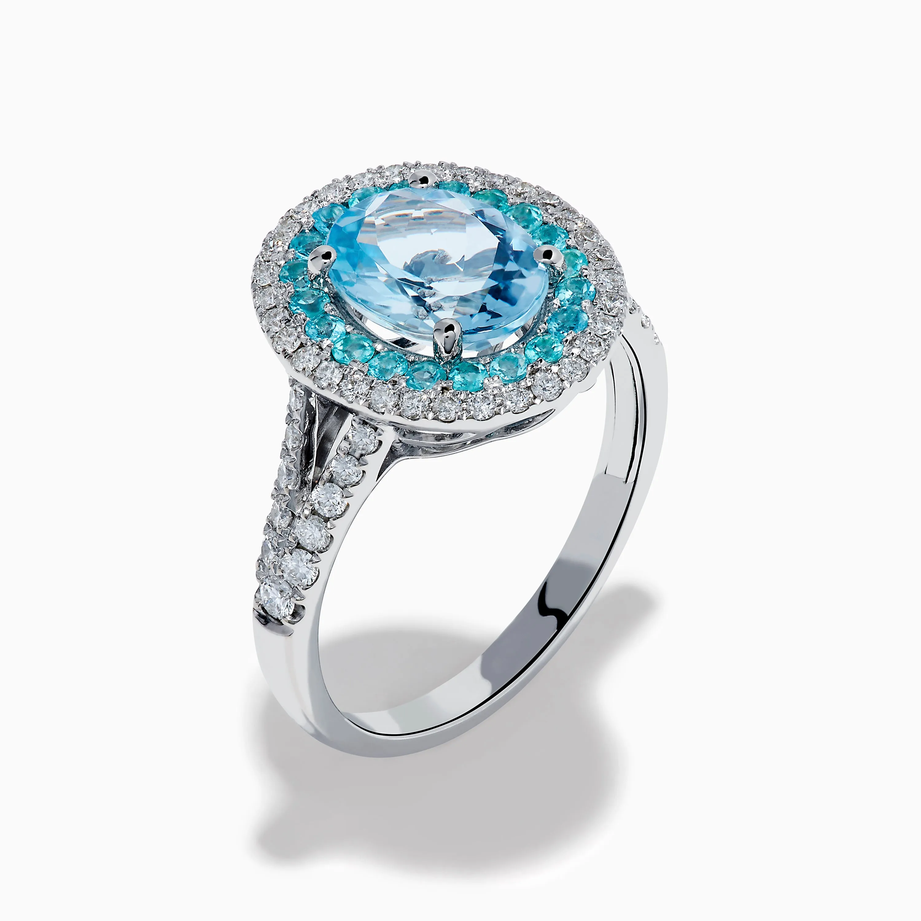 Aquarius 14K White Gold Aquamarine, Paraiba, and Diamond Ring sold by Effy product image thumbnail 4