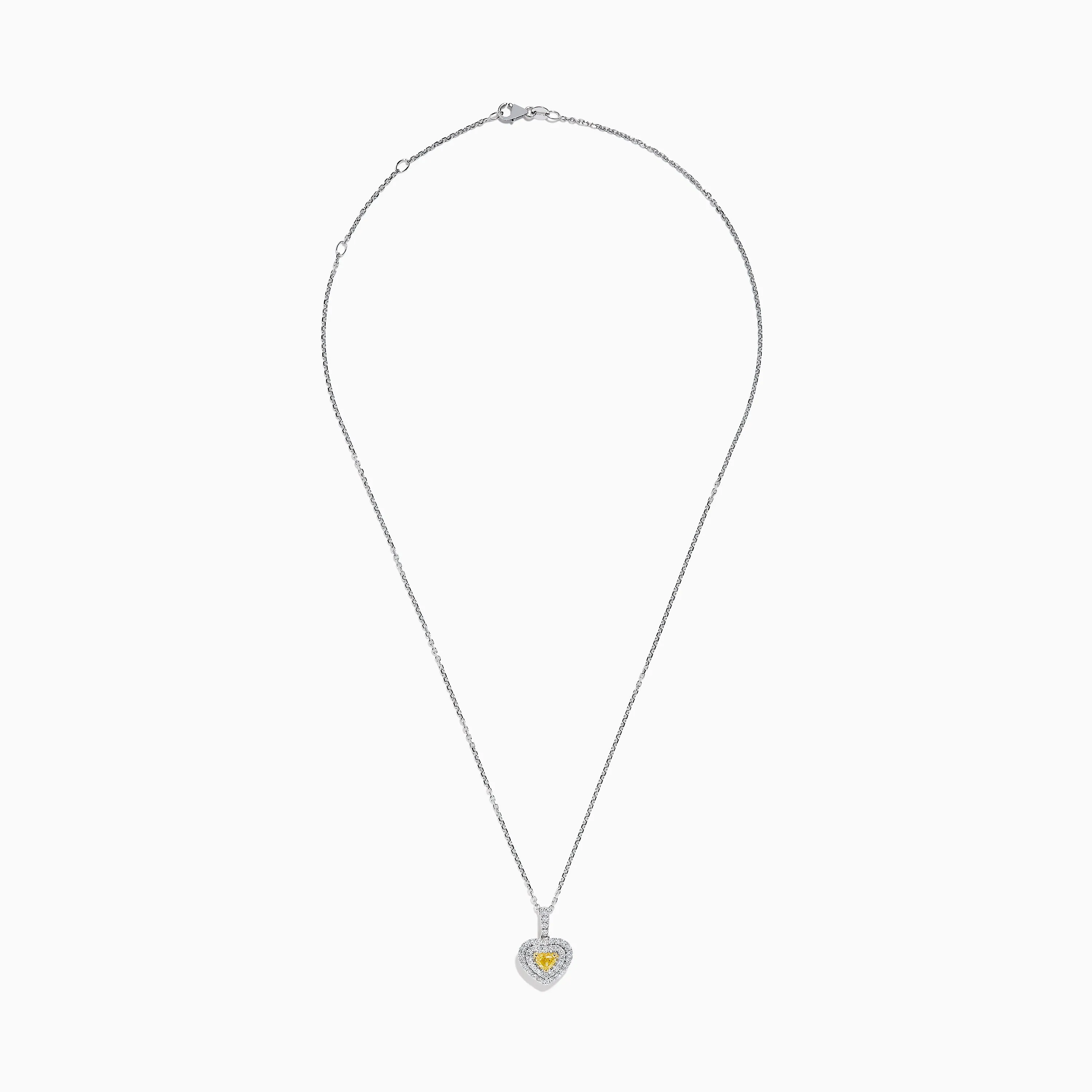 18K Two Tone Gold GIA Certified Yellow and White Diamond Heart Pendant sold by Effy product image thumbnail 3