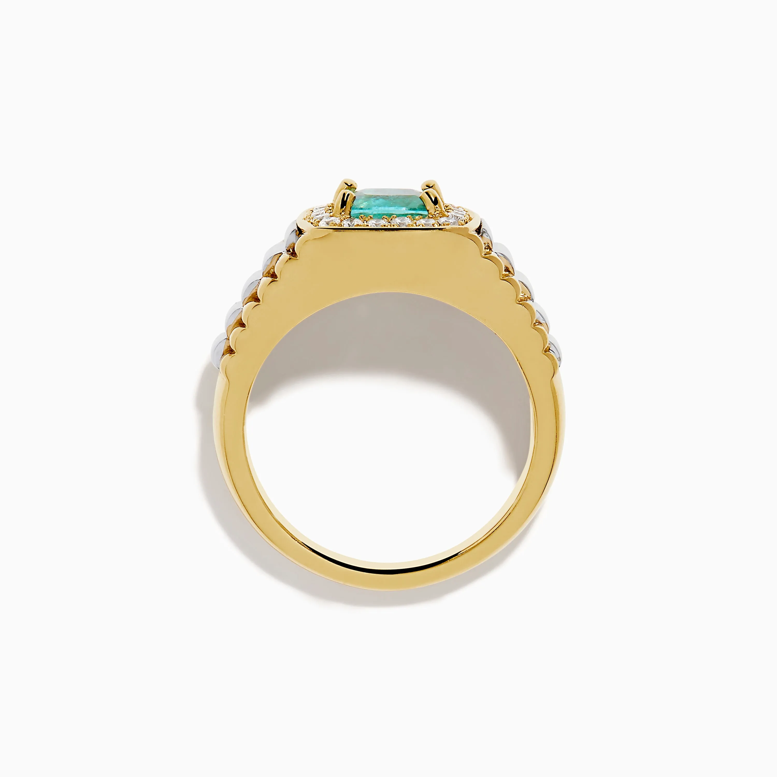 Men's 18K Two Tone GIA Certified Paraiba and Diamond Ring sold by Effy product image thumbnail 3