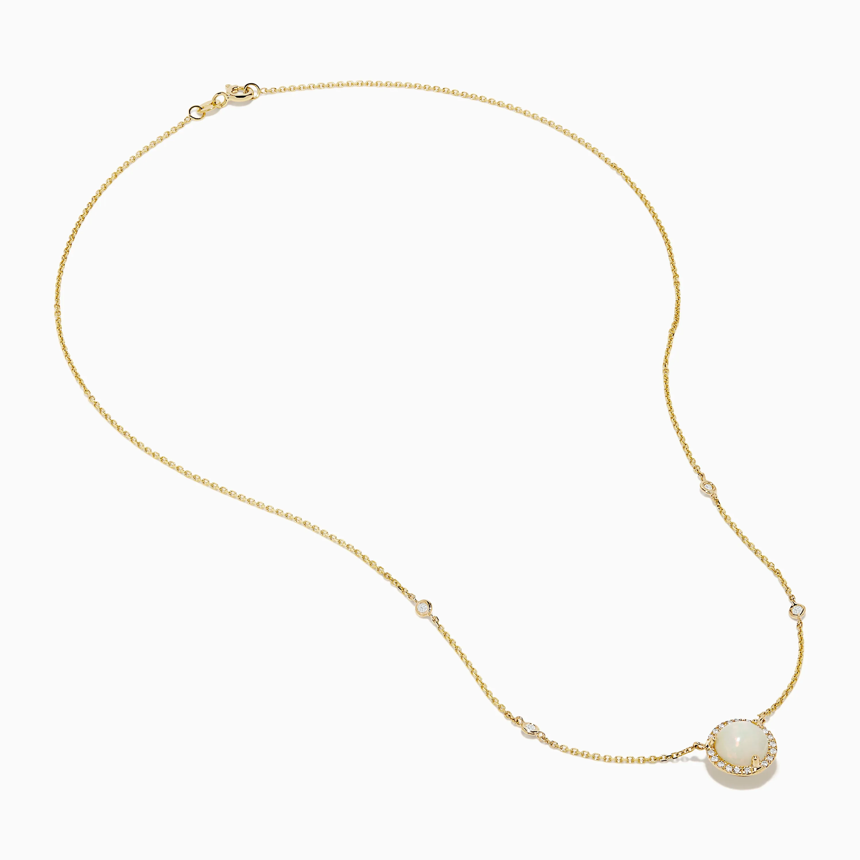 Aurora 14K Yellow Gold Opal and Diamond Necklace sold by Effy product image thumbnail 2