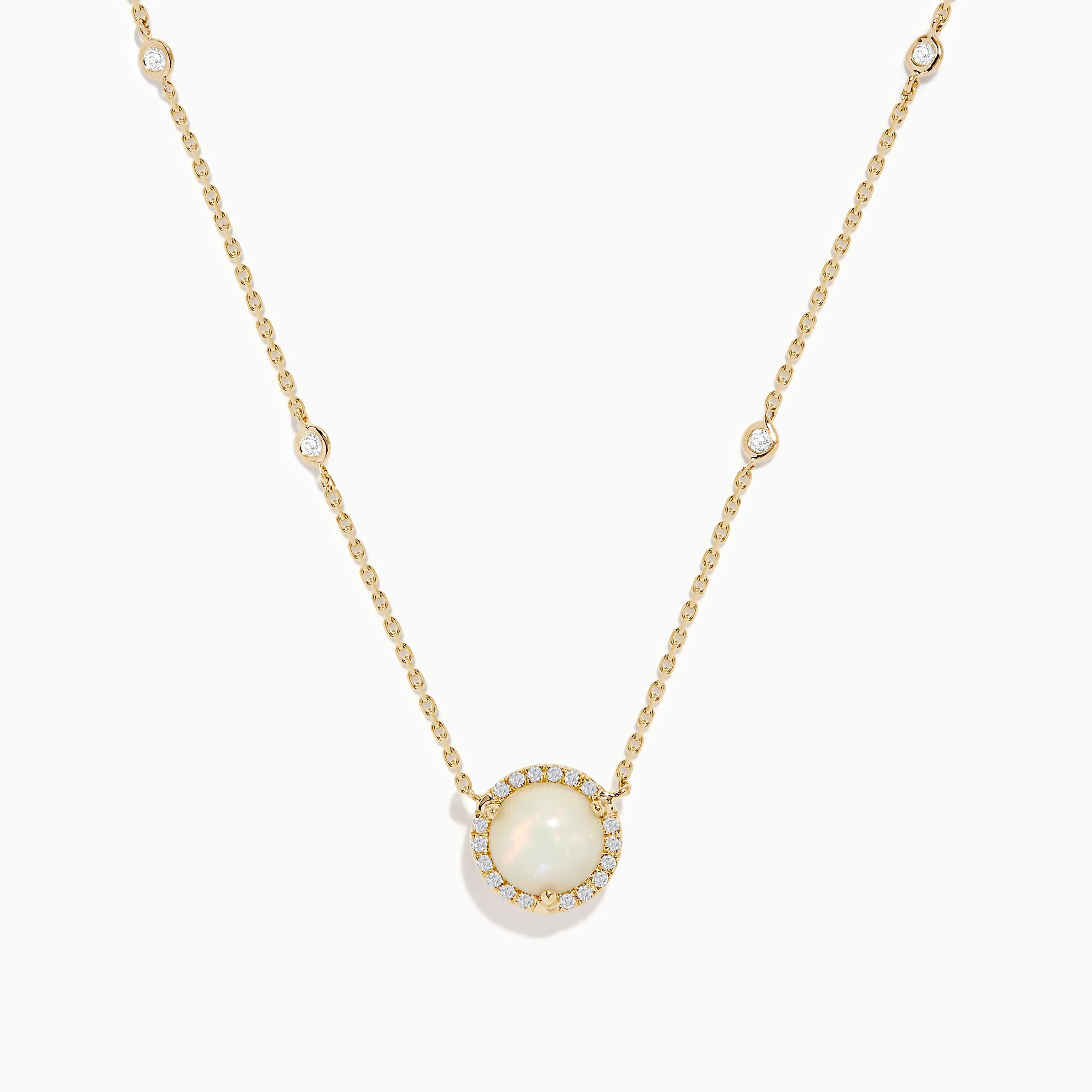 Aurora 14K Yellow Gold Opal and Diamond Necklace sold by Effy